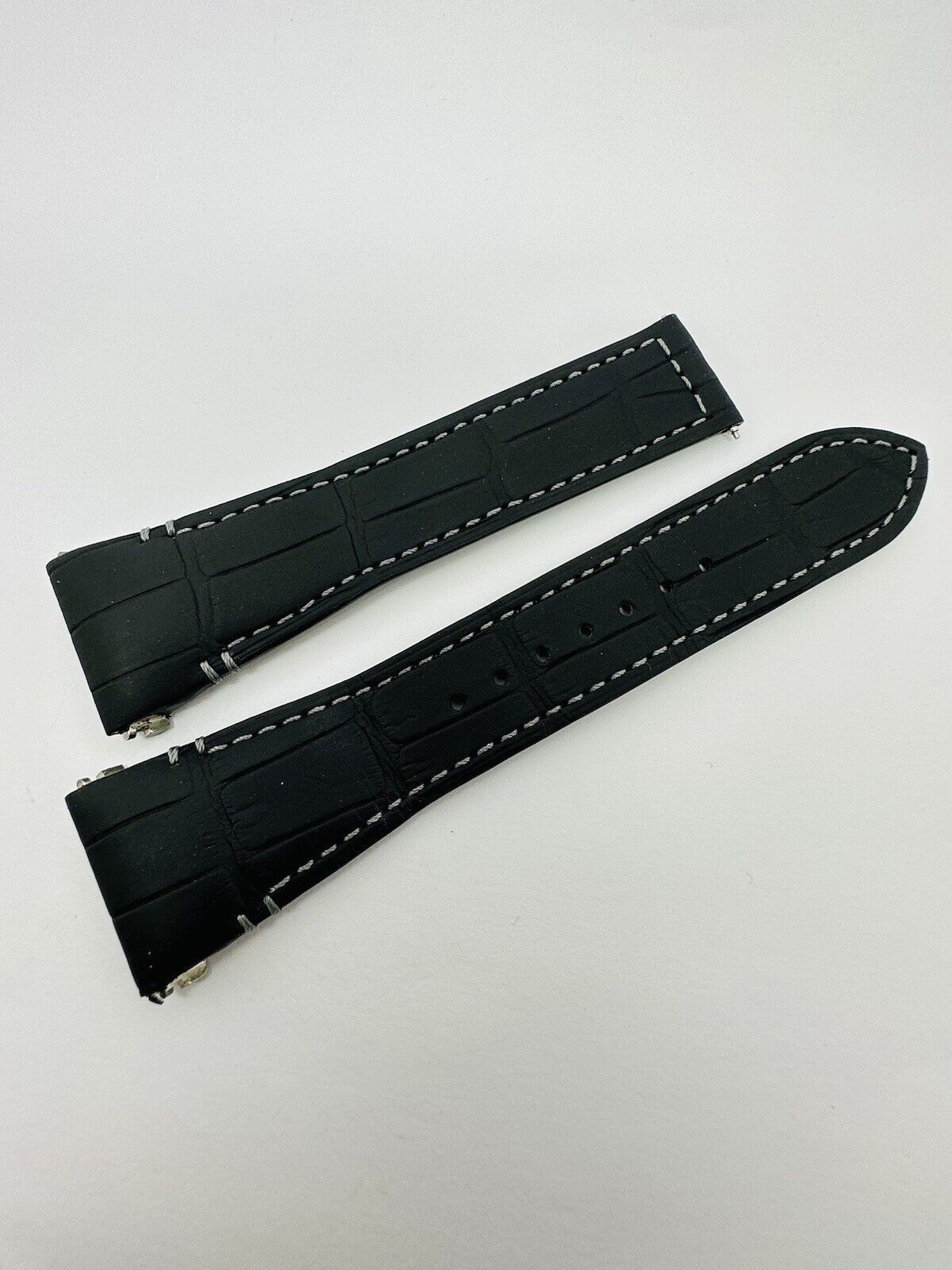 Brand New Cartier Alligator Semimat Grey 23mm Strap For Santos Chronograph 43mm.