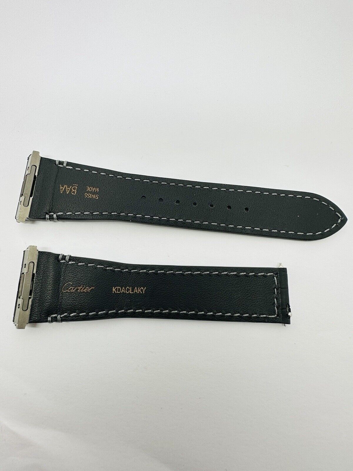 Brand New Cartier Alligator Semimat Grey 23mm Strap For Santos Chronograph 43mm.
