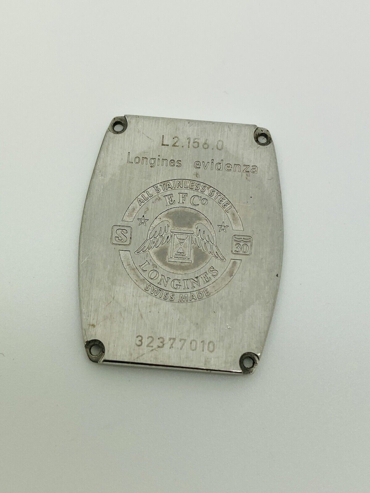 Longines Evidenza Original Stainless Steel Case back L2.156.0 32.85mm X 26.80mm