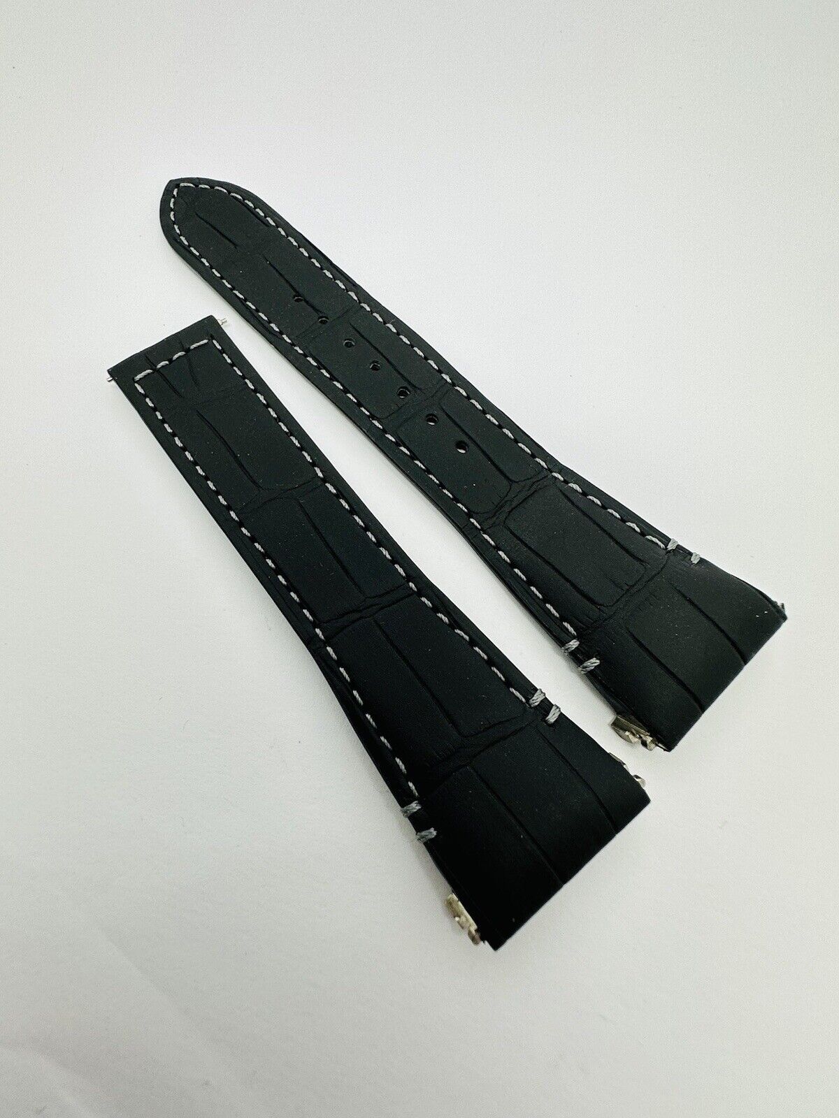 Brand New Cartier Alligator Semimat Grey 23mm Strap For Santos Chronograph 43mm.