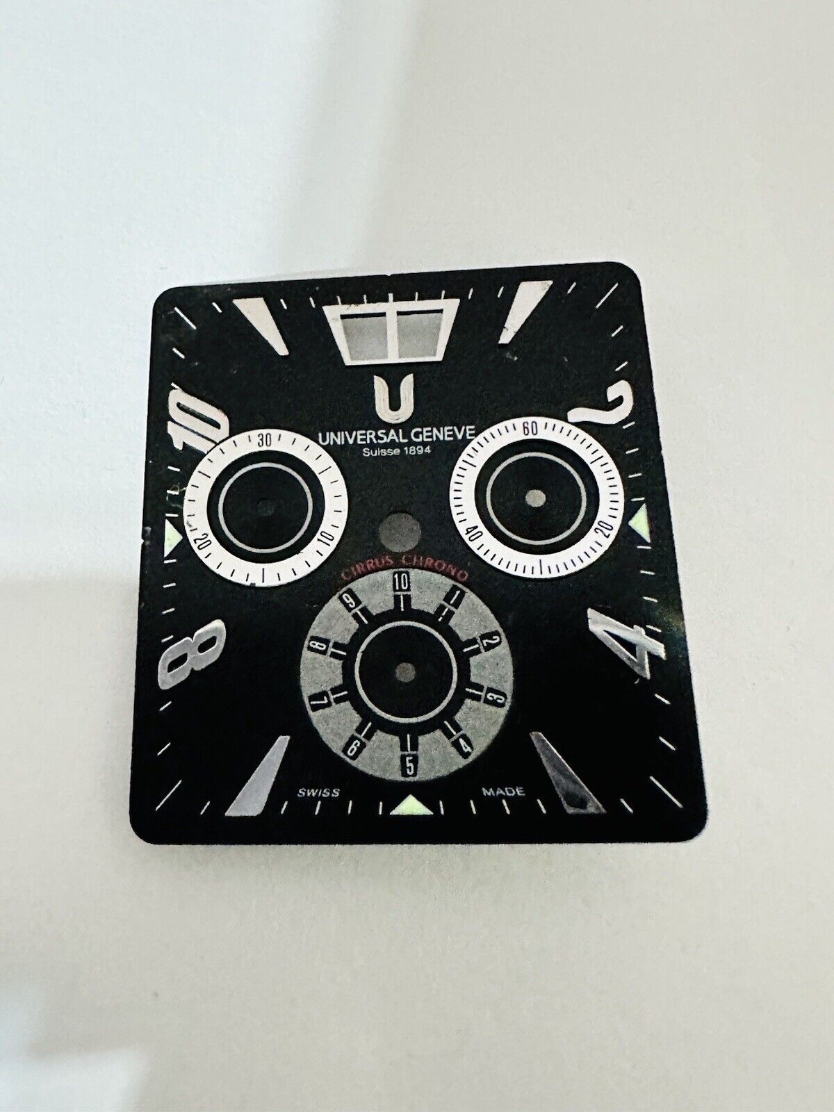Universal Geneve Cirrus Chrono Black Chronograph Original Dial.