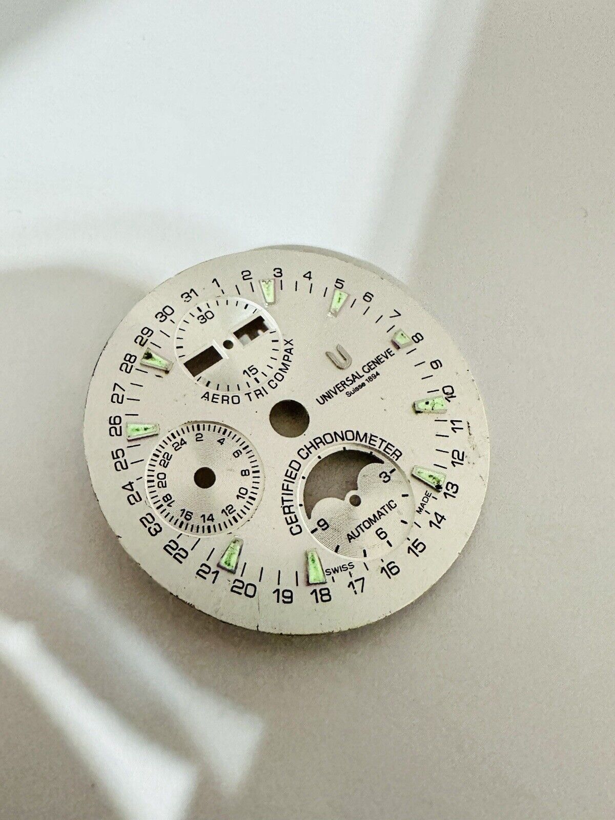Universal Geneve Tri Compax Automatic Chronometer Original Dial Size 32mm.
