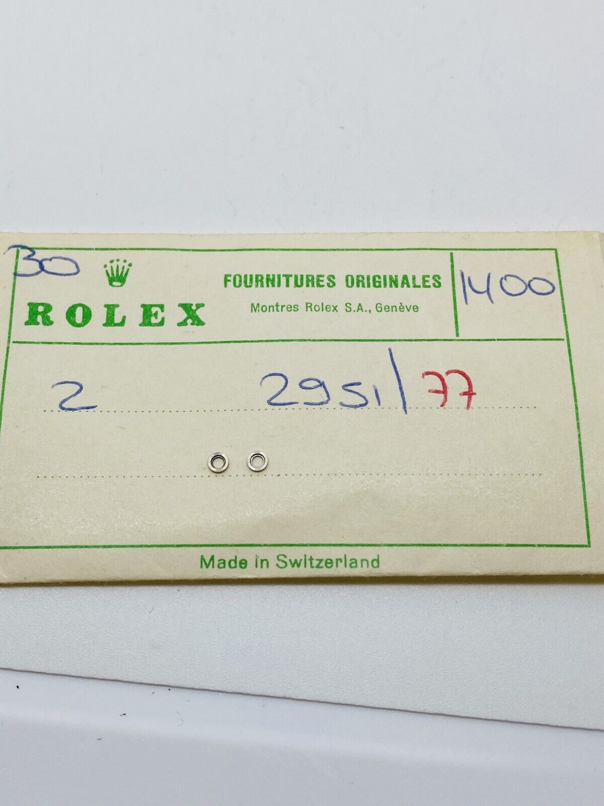 Brand New Rolex 2 Crown Wheel Core Calibre 1400 Part # 2951 Original Open Part
