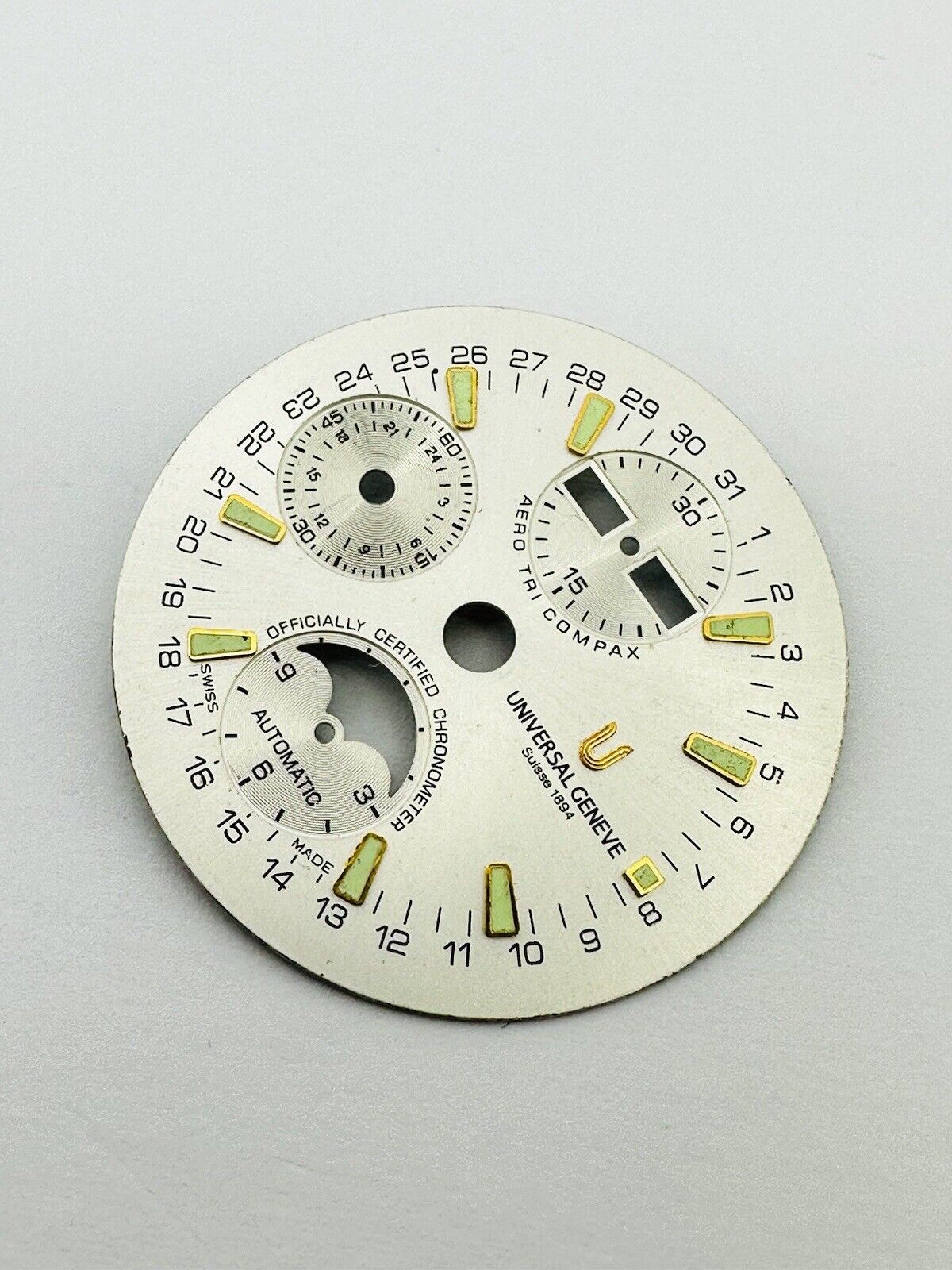 Universal Geneve Tri Compax Automatic Chronometer Original Dial Size 32mm.