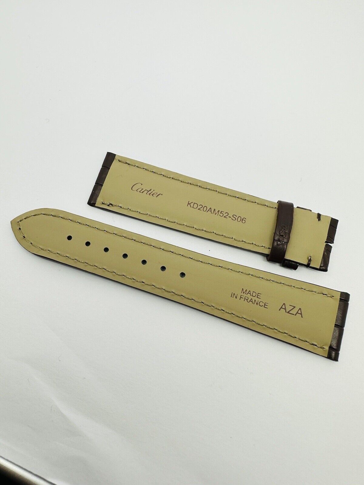 Brand New Cartier Semi Mat Dark Brown Alligator Original 19mm Band Strap.
