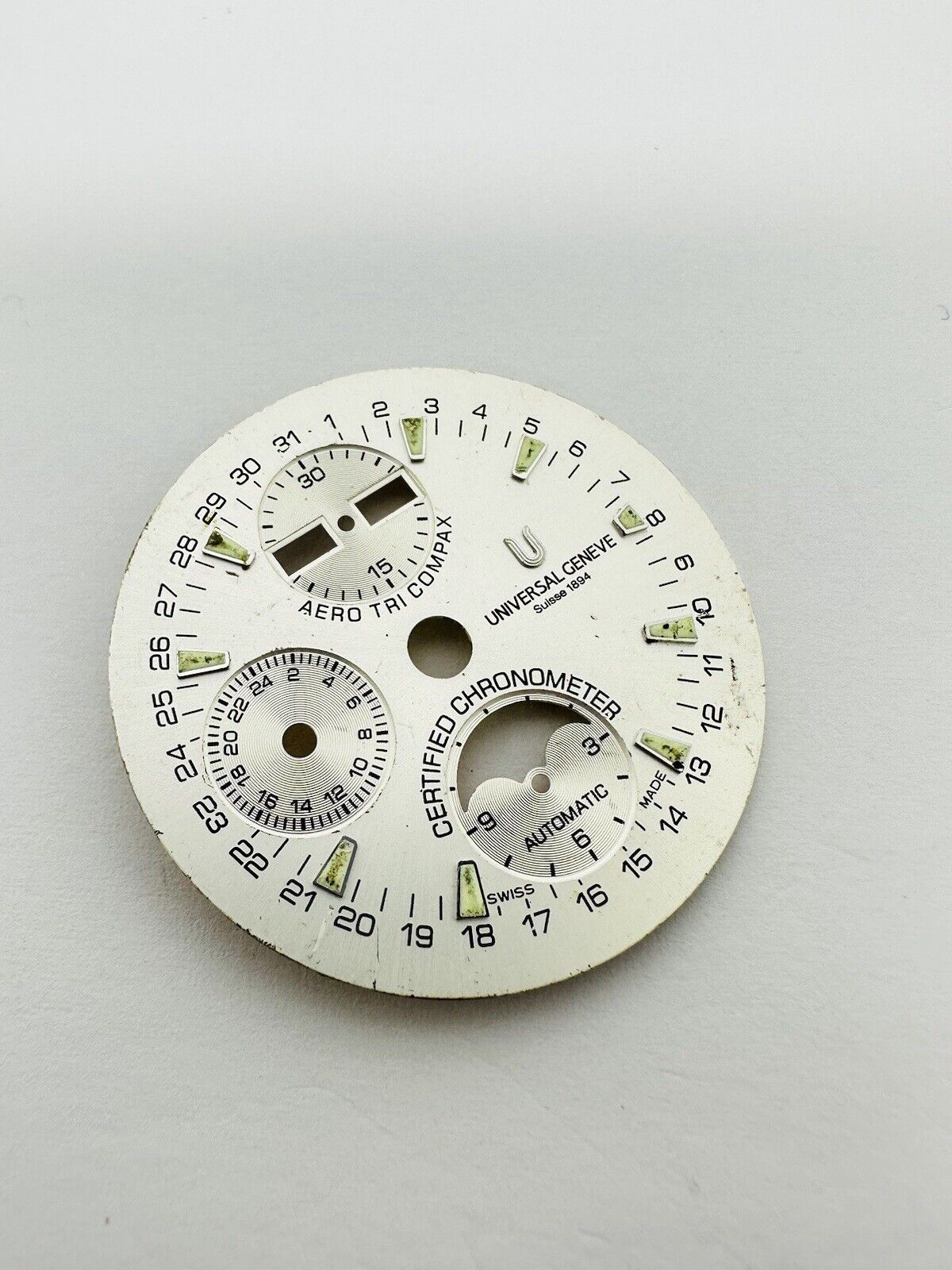 Universal Geneve Tri Compax Automatic Chronometer Original Dial Size 32mm.