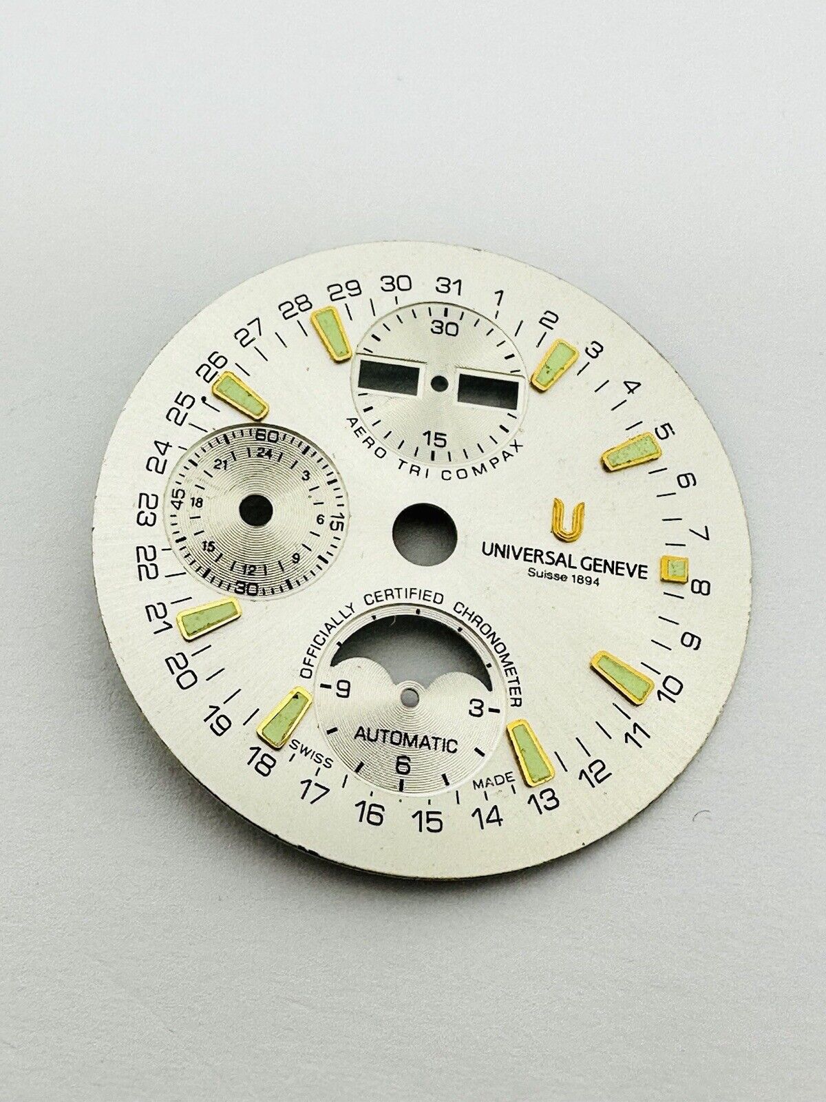 Universal Geneve Tri Compax Automatic Chronometer Original Dial Size 32mm.