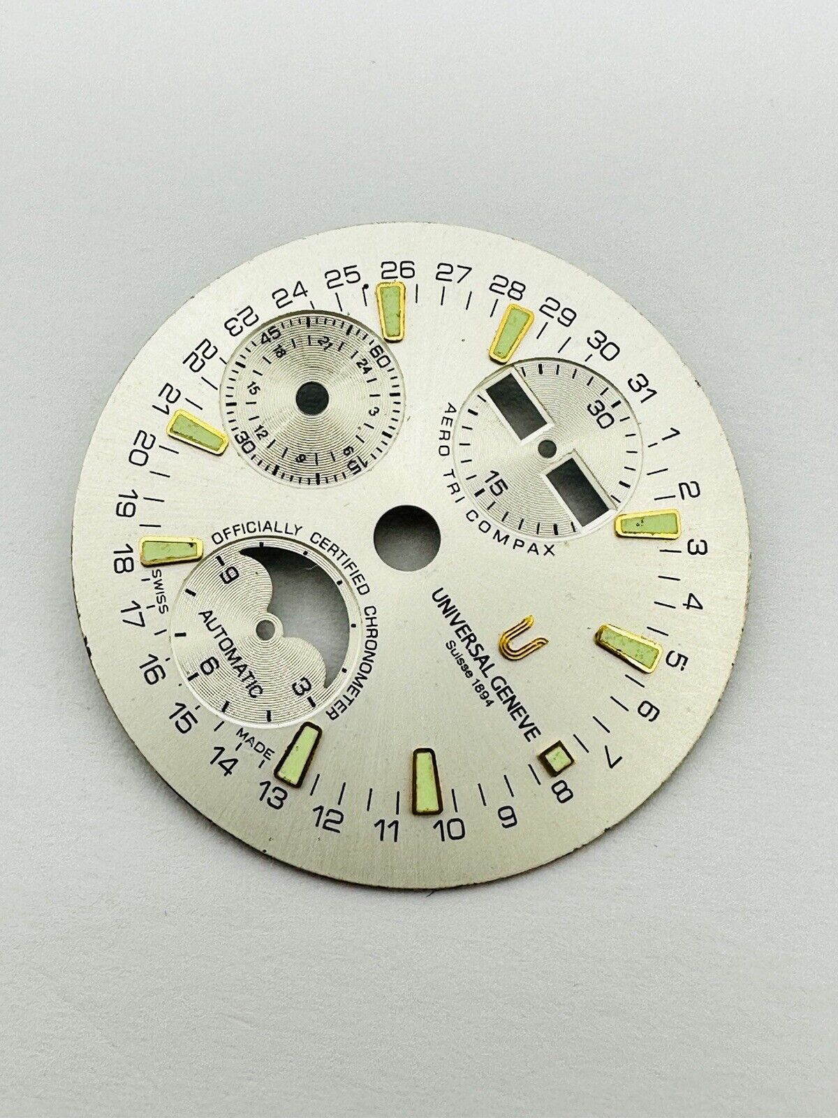 Universal Geneve Tri Compax Automatic Chronometer Original Dial Size 32mm.