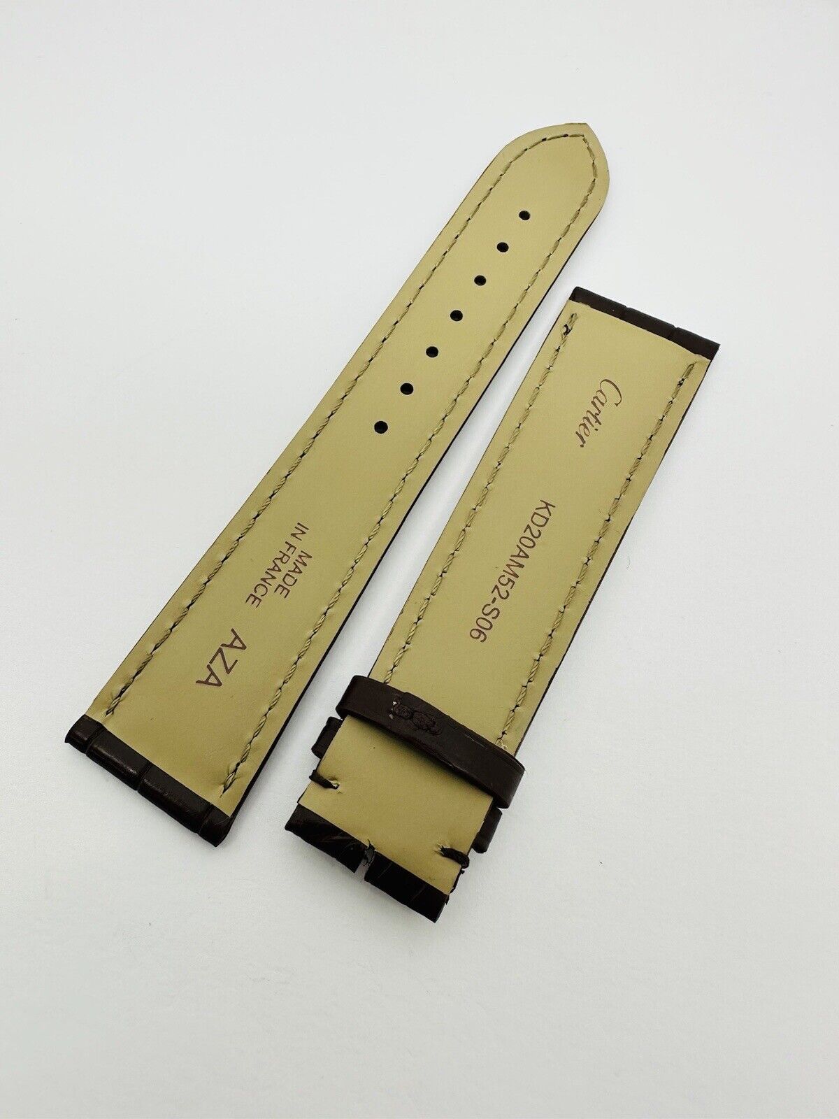 Brand New Cartier Semi Mat Dark Brown Alligator Original 19mm Band Strap.