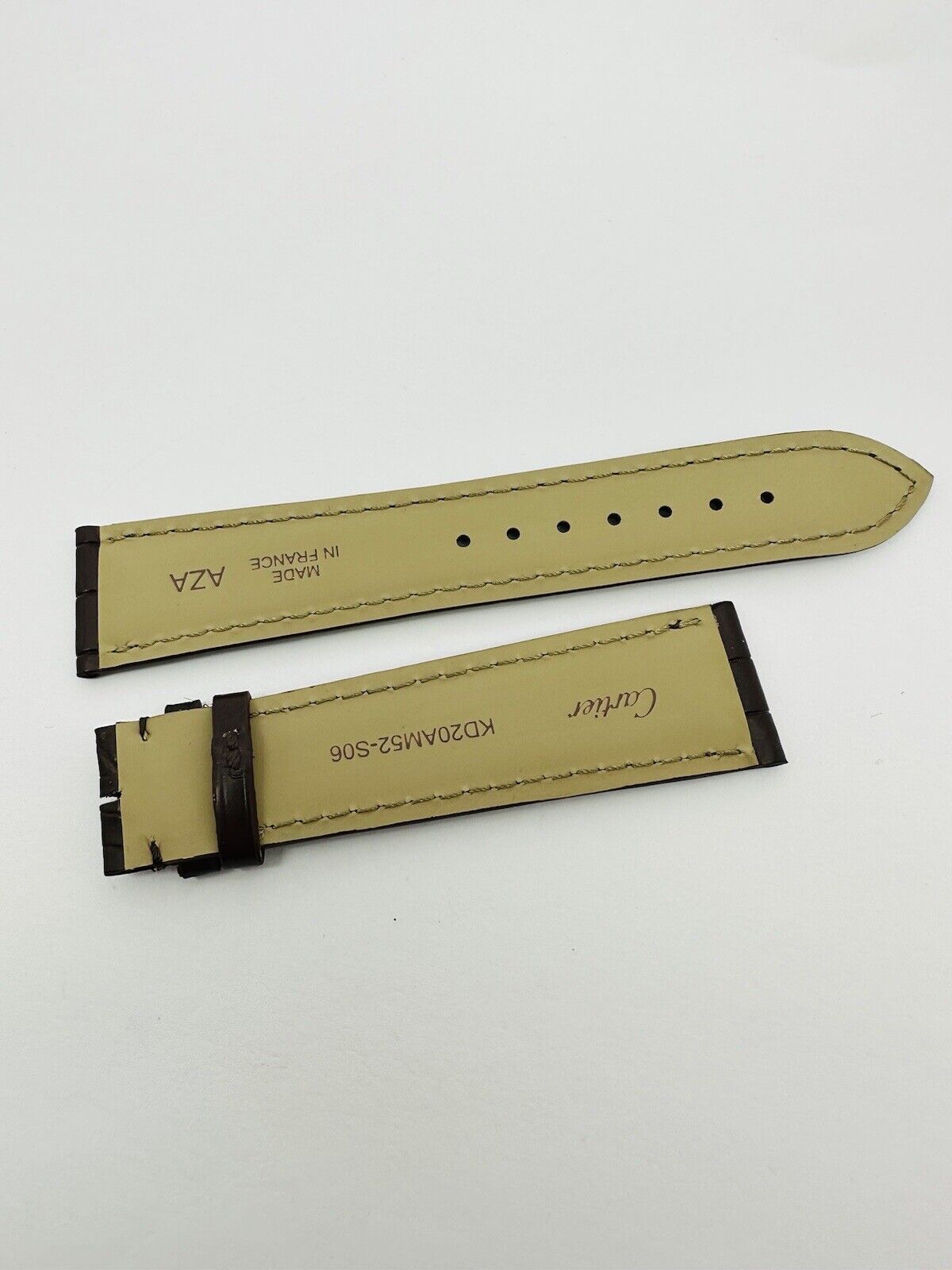 Brand New Cartier Semi Mat Dark Brown Alligator Original 19mm Band Strap.