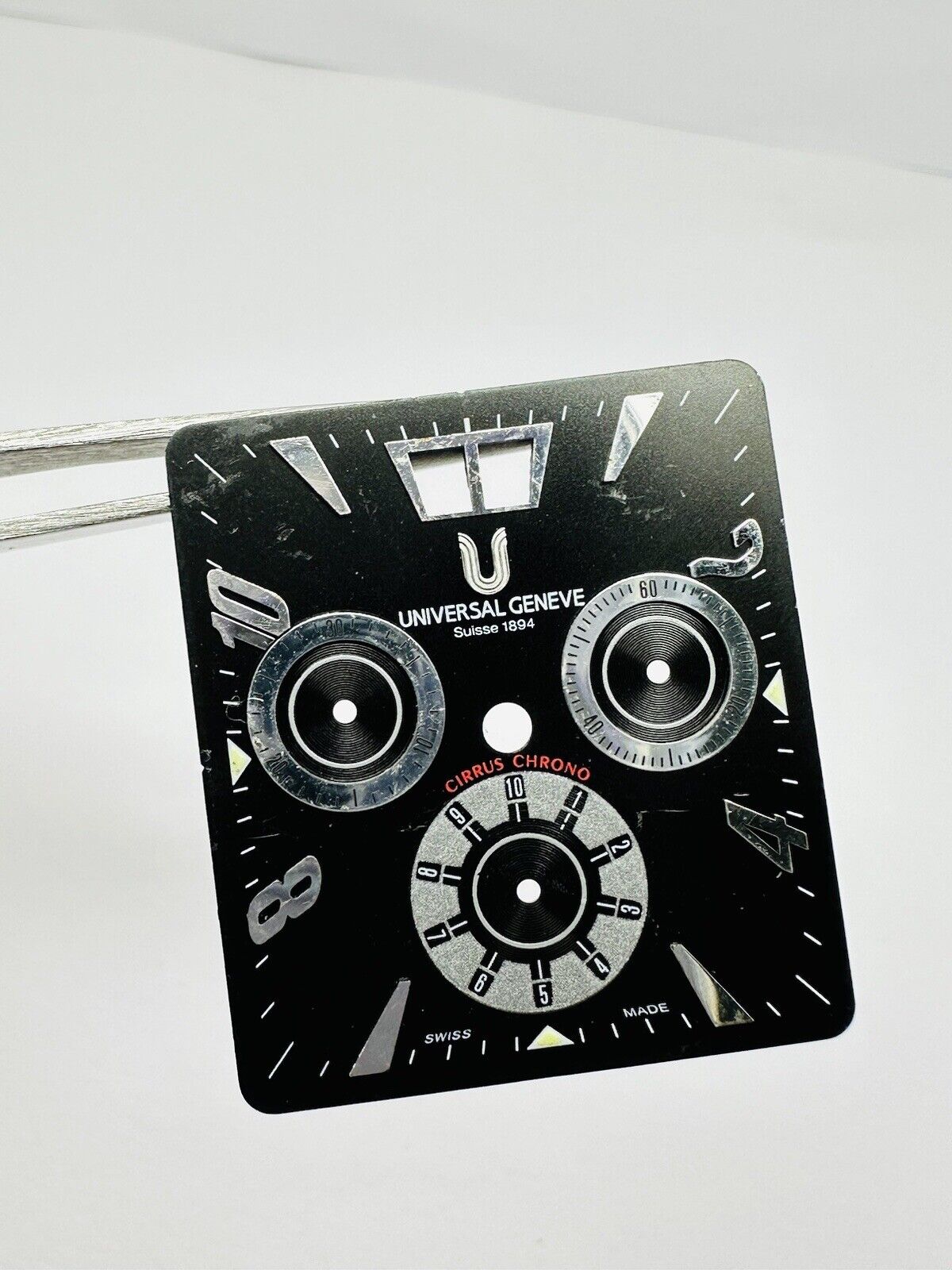 Universal Geneve Cirrus Chrono Black Chronograph Original Dial.