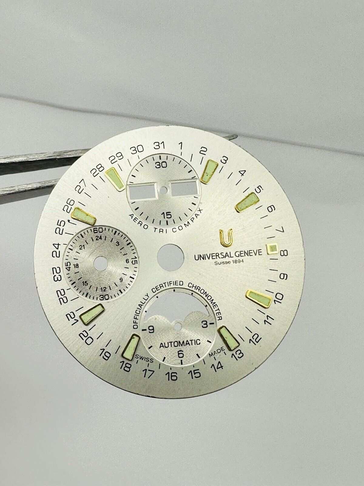 Universal Geneve Tri Compax Automatic Chronometer Original Dial Size 32mm.