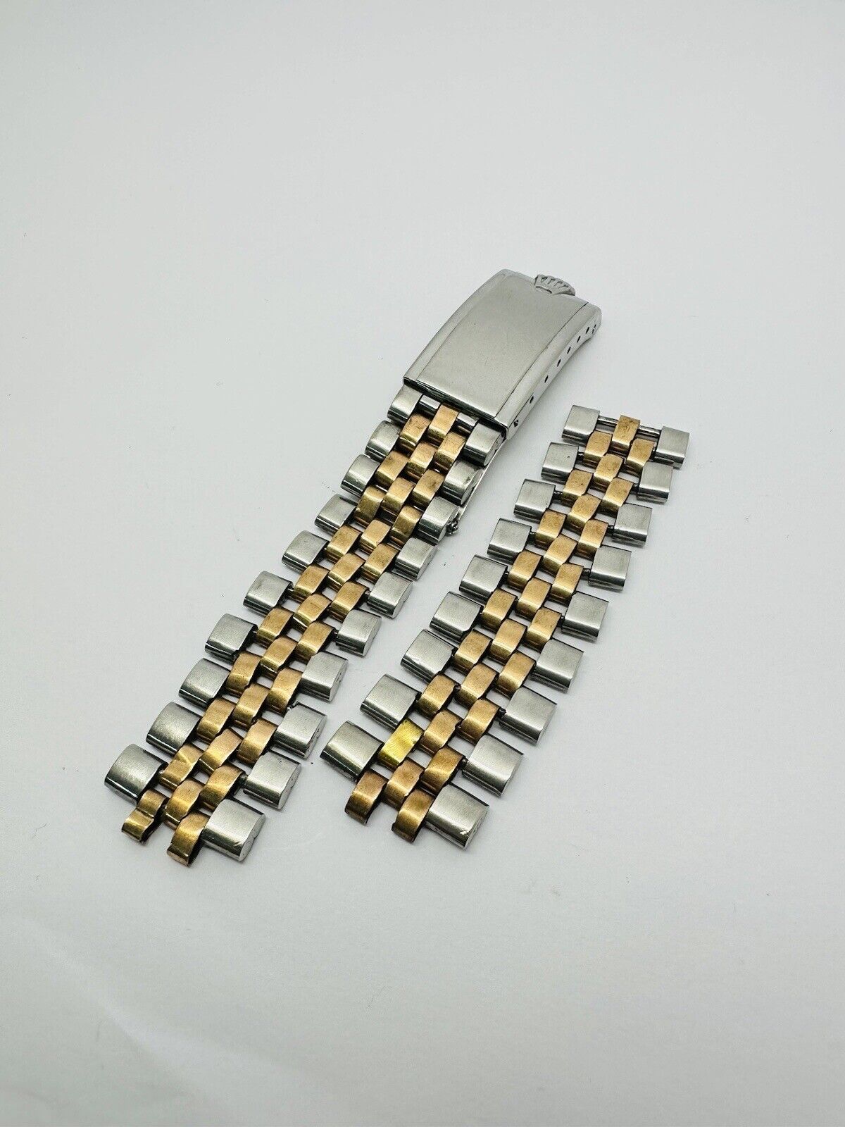 Vintage Rolex Jubilee Stainless Steel & Pink Gold Bracelet Without End Links.