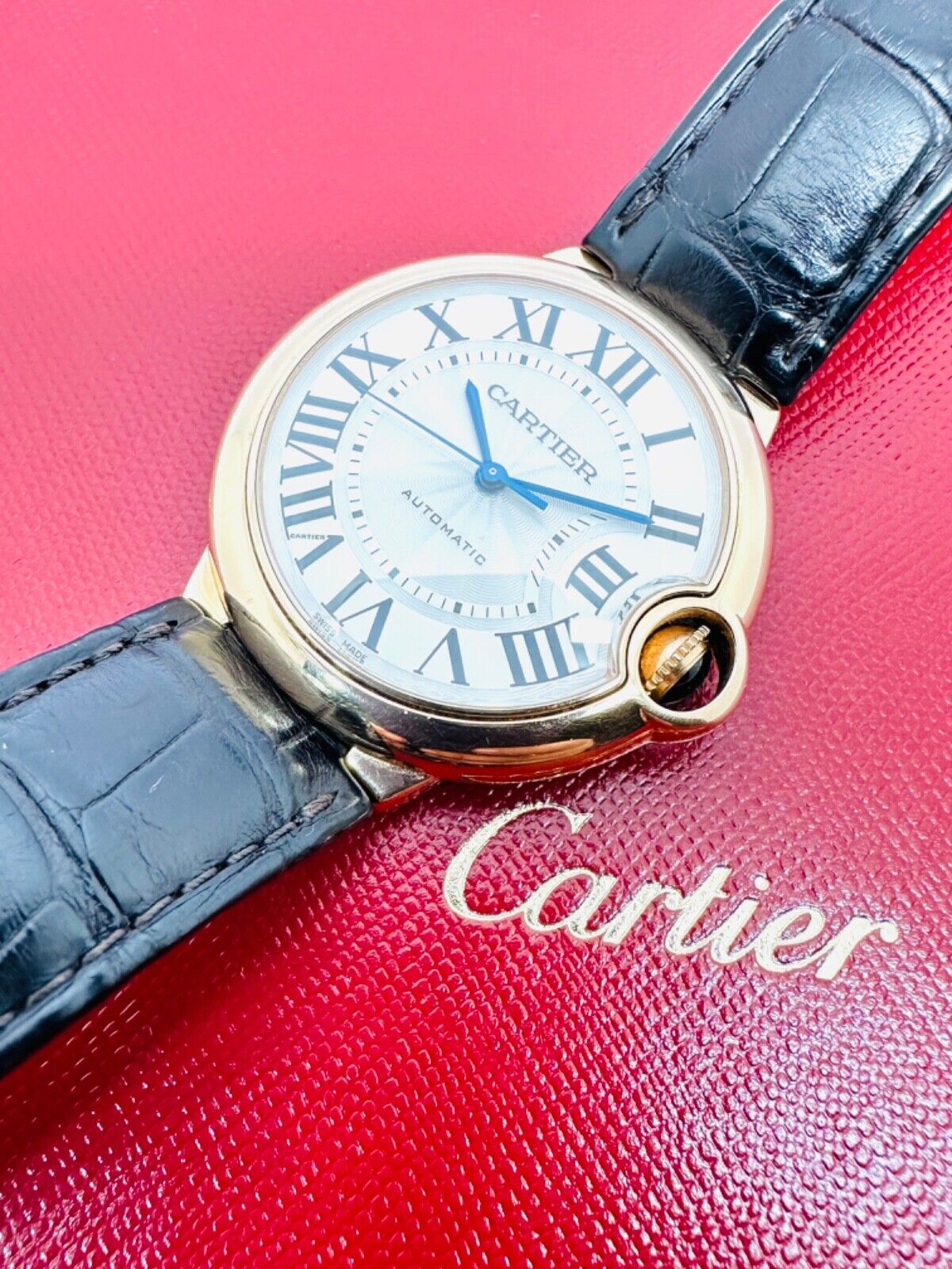 Cartier Ballon Bleu 18k Rose Gold Automatic 36mm 2015 With Box & Papers 3003.