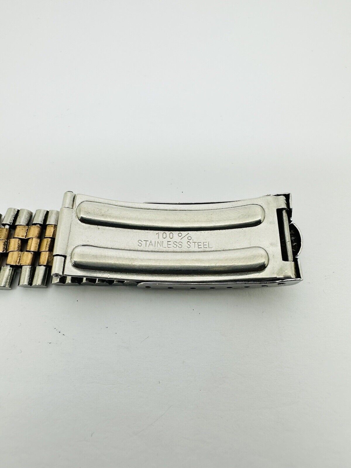 Vintage Rolex Jubilee Stainless Steel & Pink Gold Bracelet Without End Links.