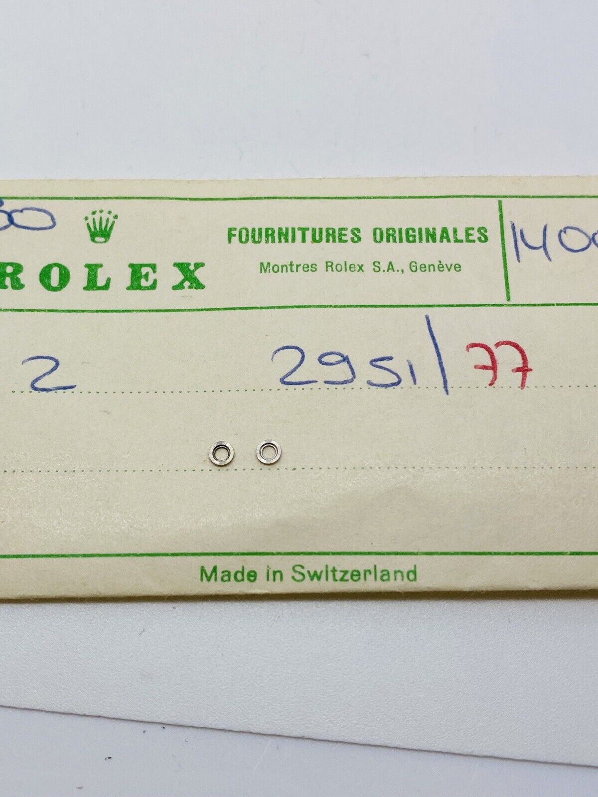 Brand New Rolex 2 Crown Wheel Core Calibre 1400 Part # 2951 Original Open Part