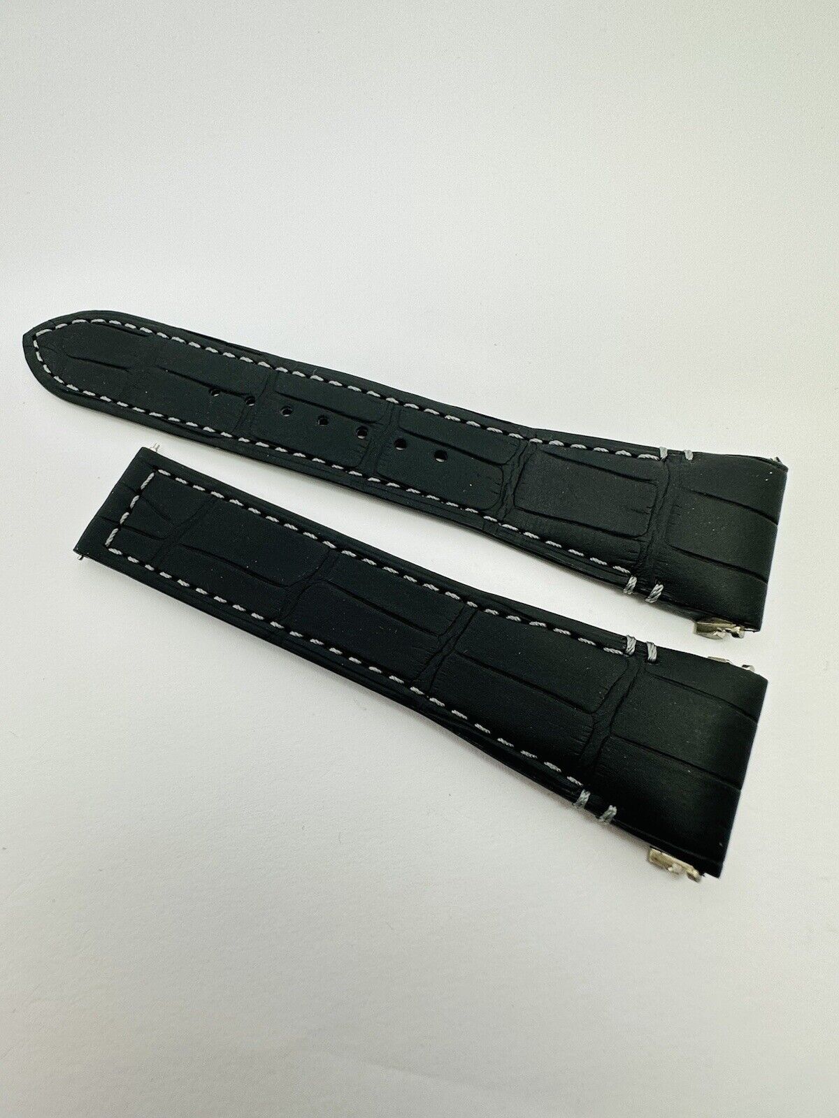 Brand New Cartier Alligator Semimat Grey 23mm Strap For Santos Chronograph 43mm.