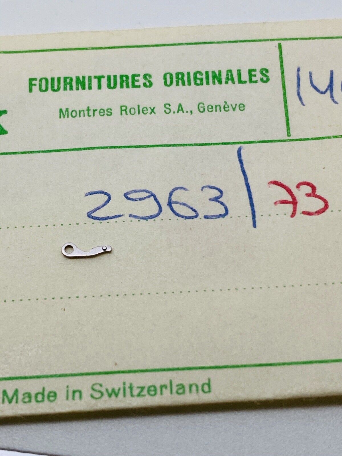 Brand New Rolex Yoke For Sliding Pinion Calibre 1400 Part # 2963 Orig. Open Part