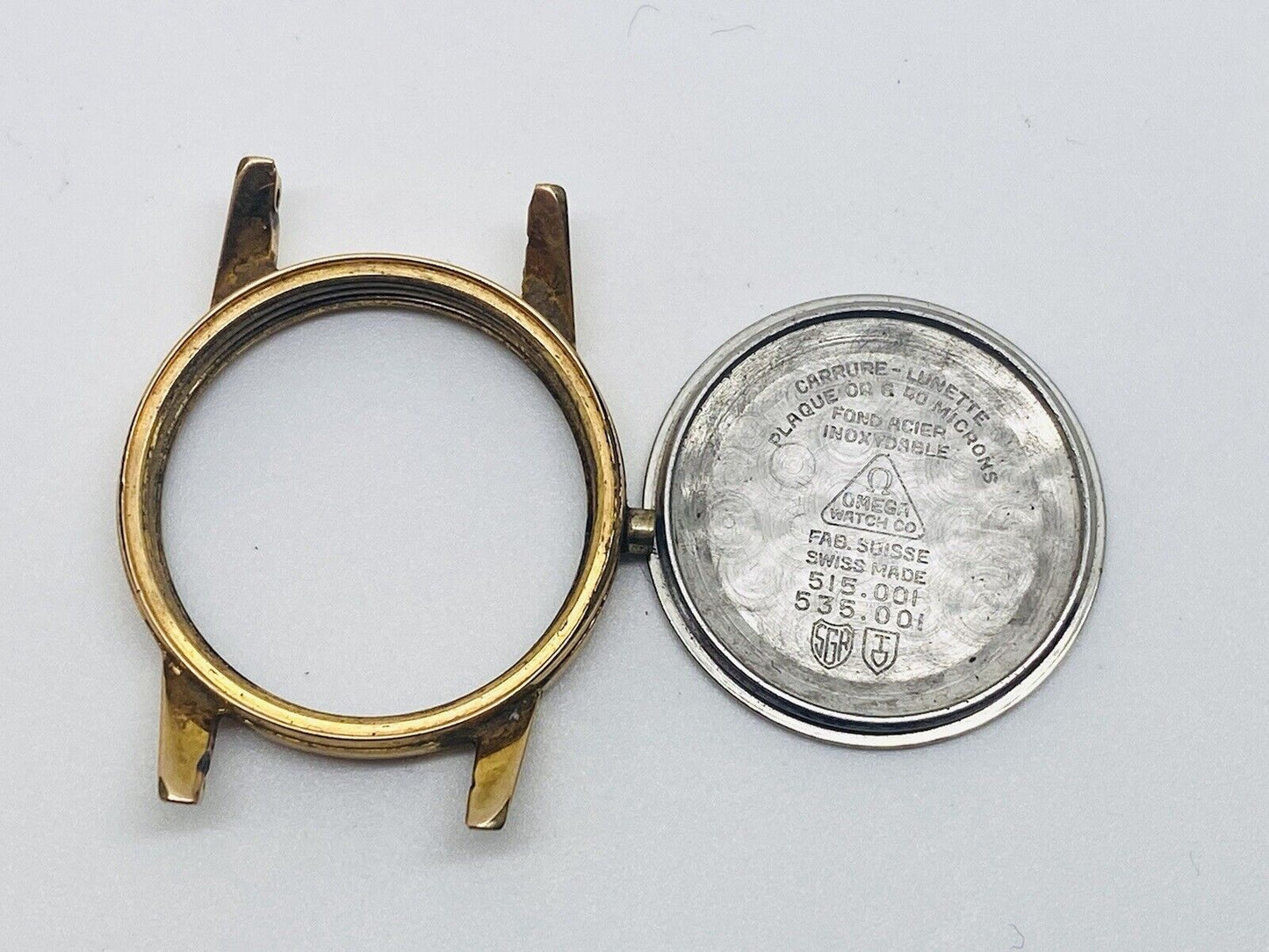 Vintage Omega Seamaster Ladies Gold Plated 22mm Case 515.001, 535.001 No Glass