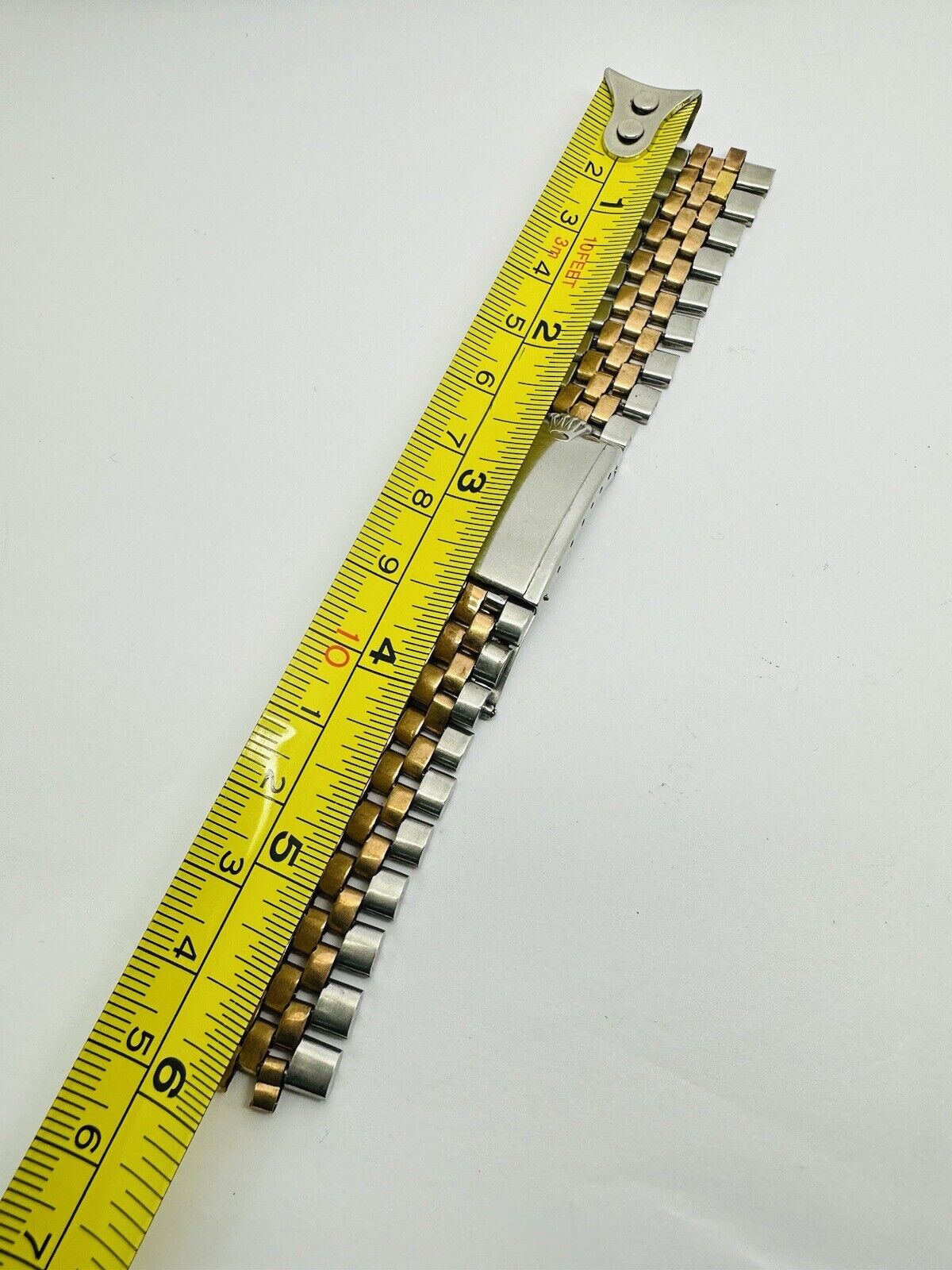Vintage Rolex Jubilee Stainless Steel & Pink Gold Bracelet Without End Links.