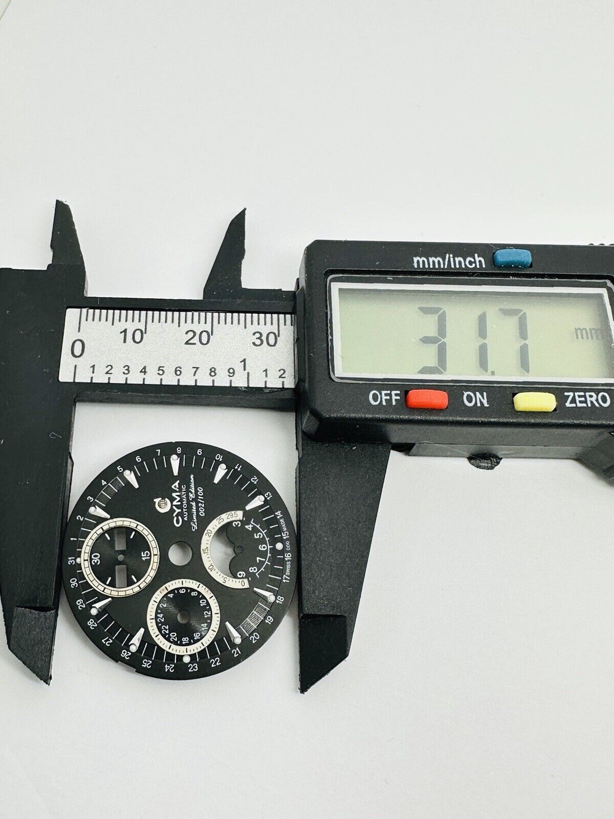 Cyma Automatic Chronograph Limited Edition Original Black Dial Size 32mm.