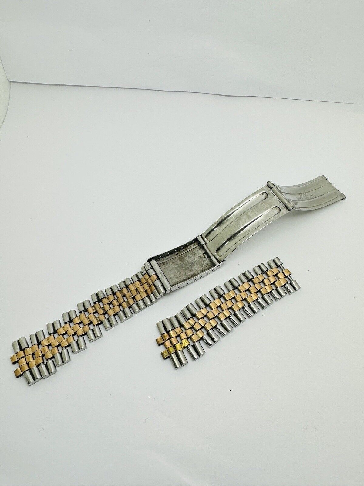 Vintage Rolex Jubilee Stainless Steel & Pink Gold Bracelet Without End Links.