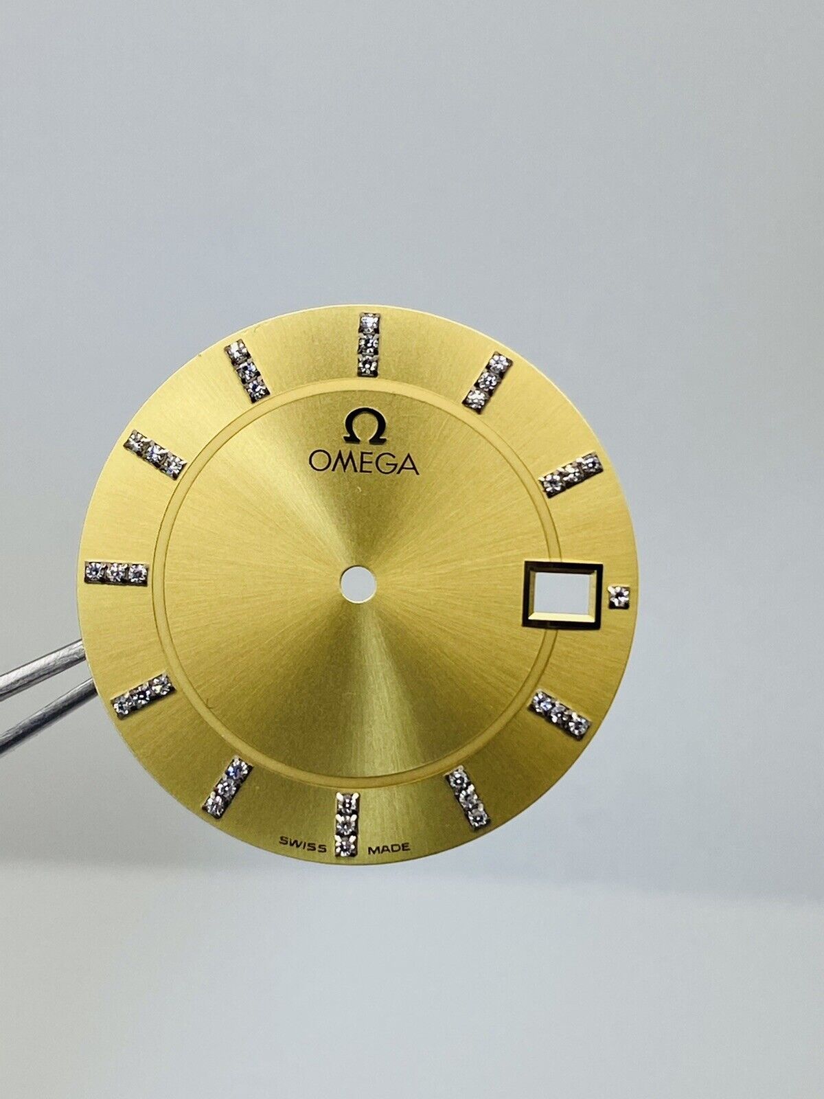 Brand New Omega Deville Prestige Quartz Original Company Fitted Diamonds Dial