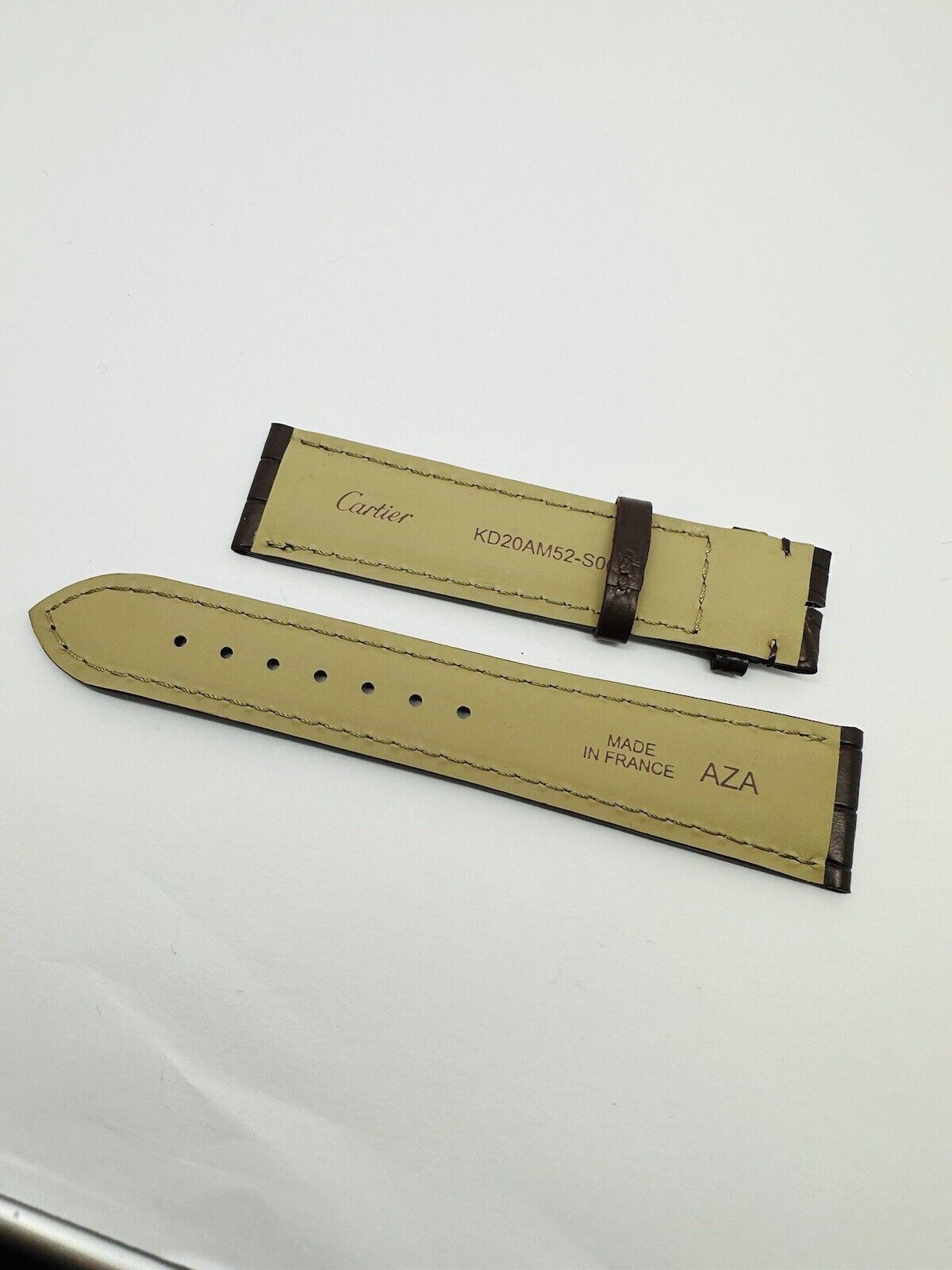Brand New Cartier Semi Mat Dark Brown Alligator Original 19mm Band Strap.