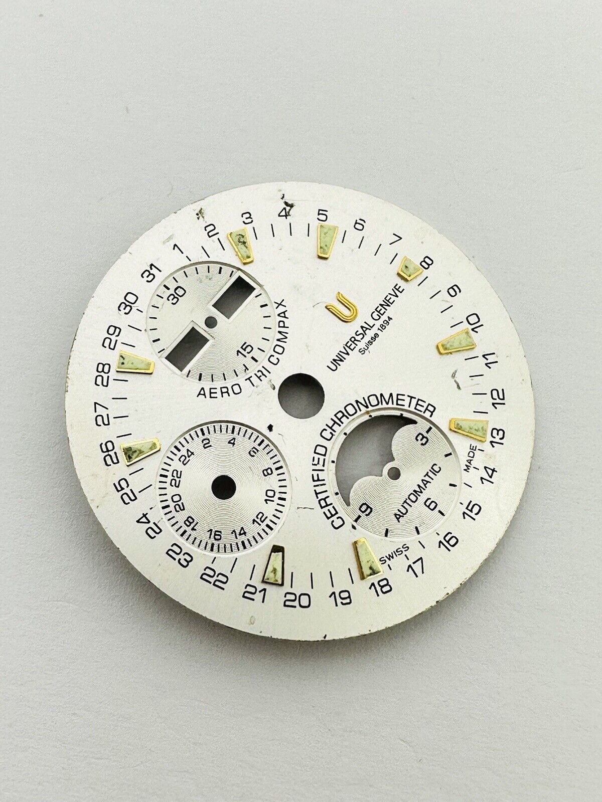 Universal Geneve Tri Compax Automatic Chronometer Original Dial Size 32mm.