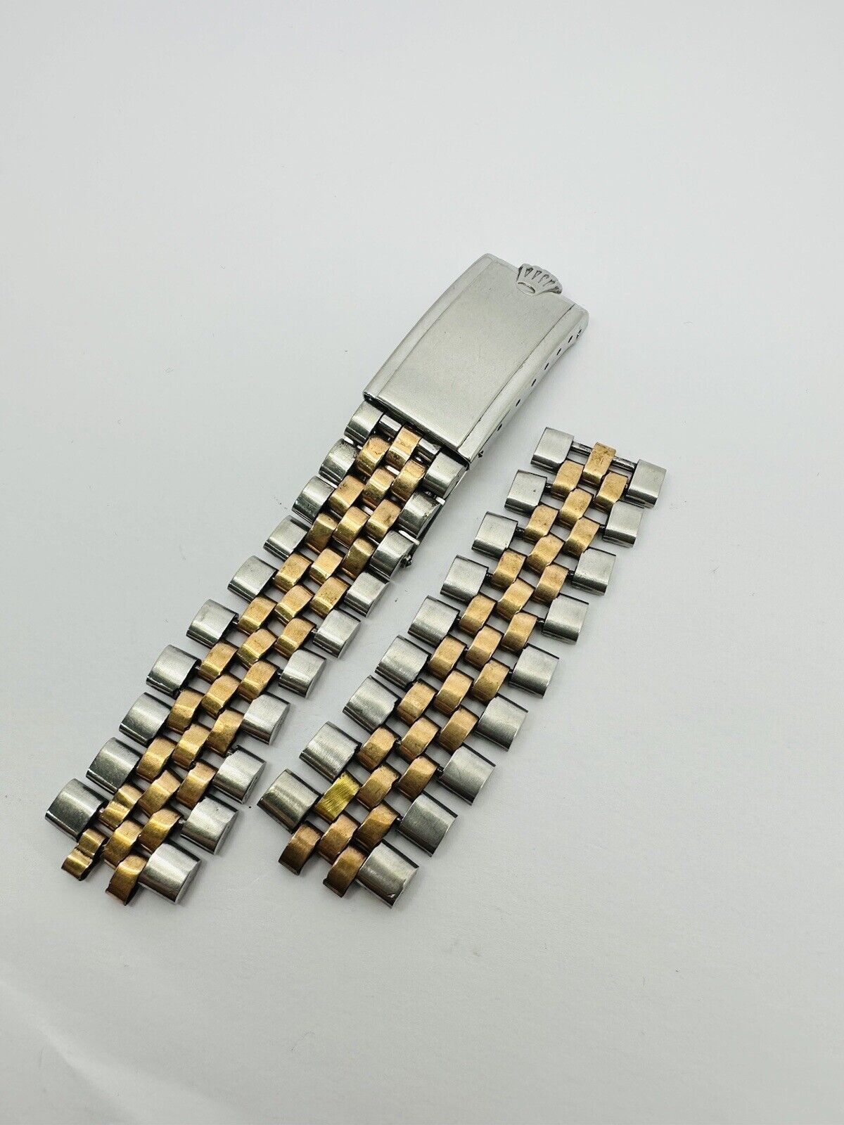 Vintage Rolex Jubilee Stainless Steel & Pink Gold Bracelet Without End Links.