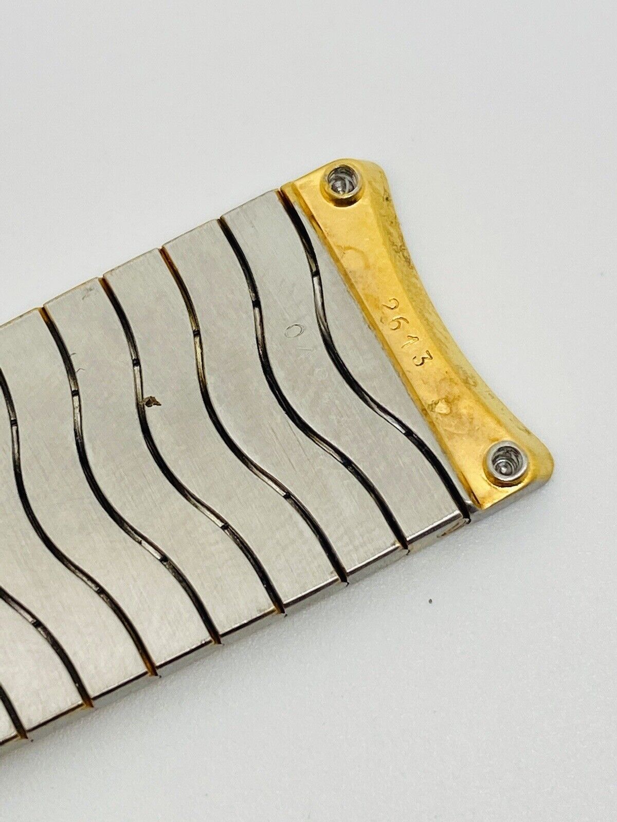 Ebel Stainless Steel And Gold Plated New Old Stock Bracelet With 4 Orig. Screws