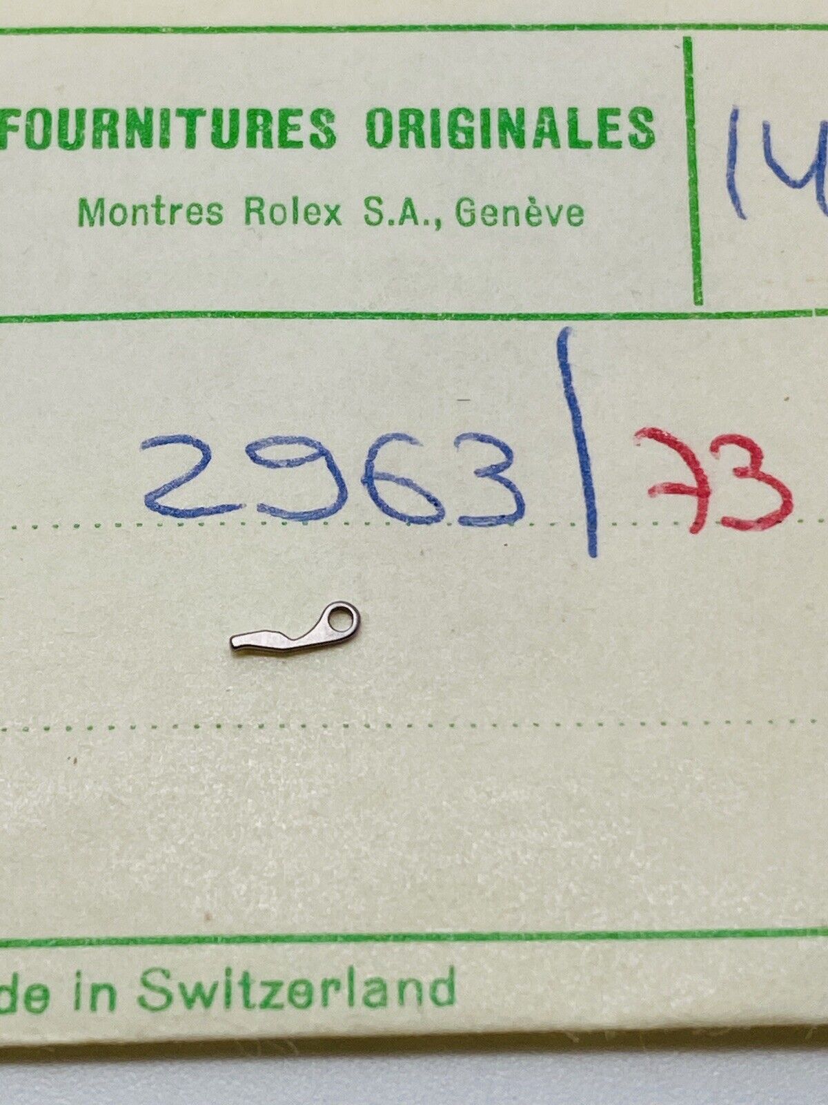 Brand New Rolex Yoke For Sliding Pinion Calibre 1400 Part # 2963 Orig. Open Part