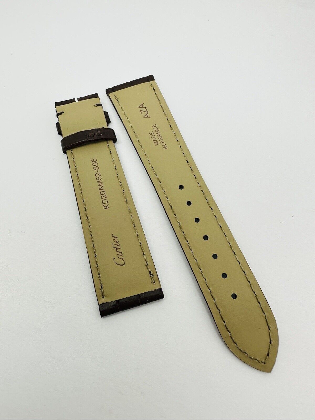 Brand New Cartier Semi Mat Dark Brown Alligator Original 19mm Band Strap.