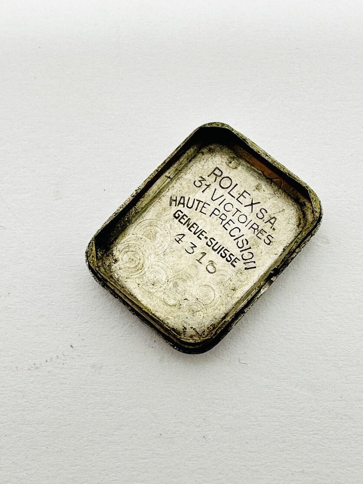 Vintage Rolex 4130 Stainless Steel Case Back.