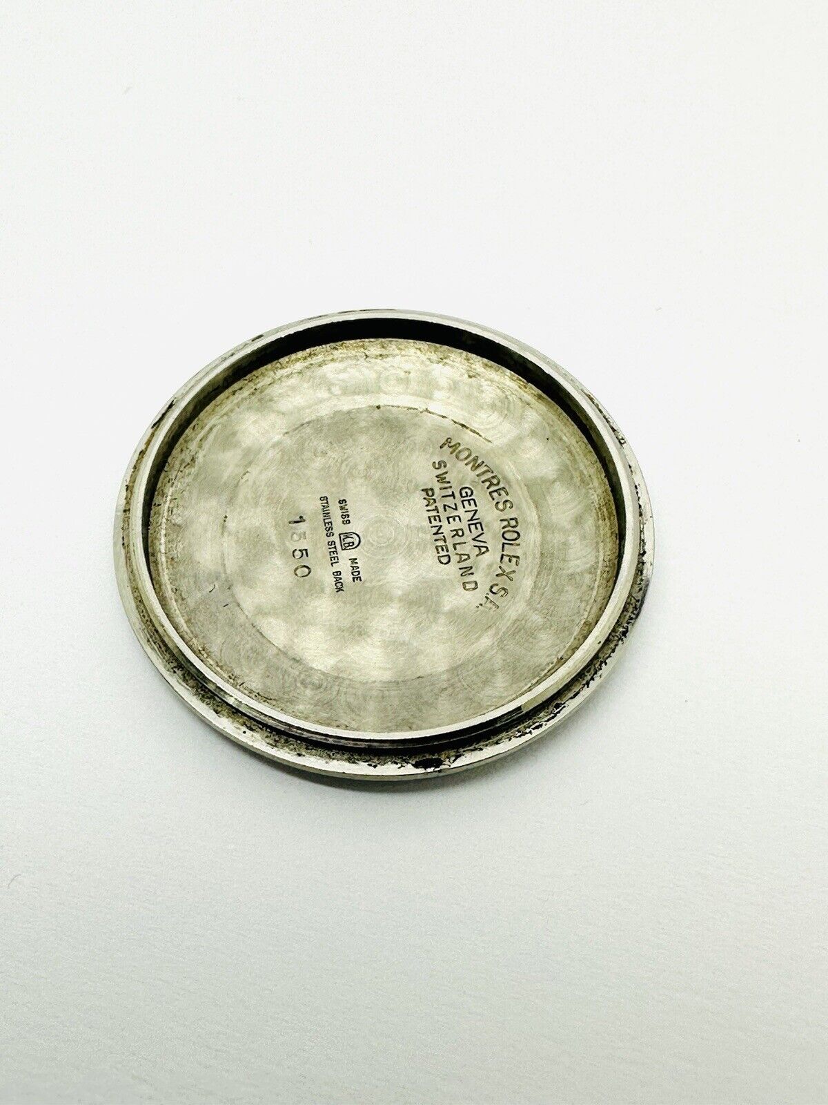 Vintage Rolex Oyster Perpetual Date Stainless Steel Case Back Reference 1550.