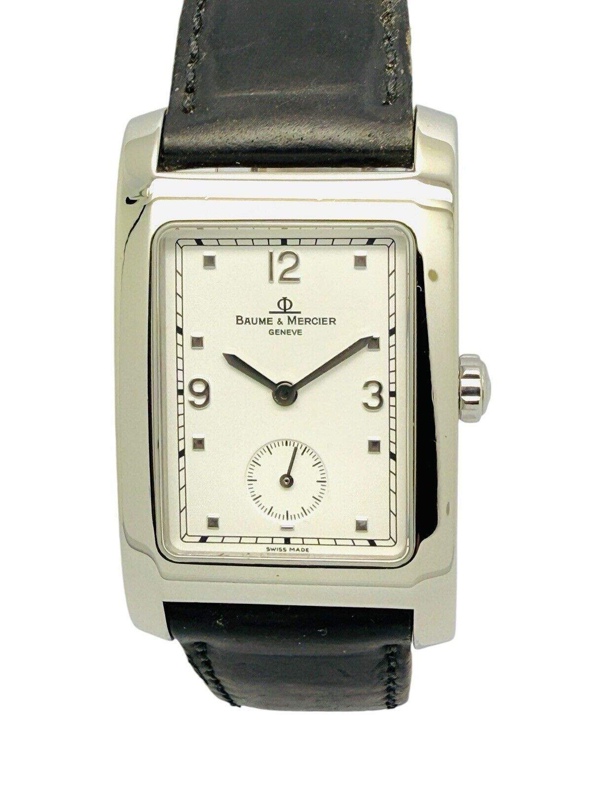 Baume & Mercier Hampton Sub Second Quartz White Stainless Steel Wrist Watch