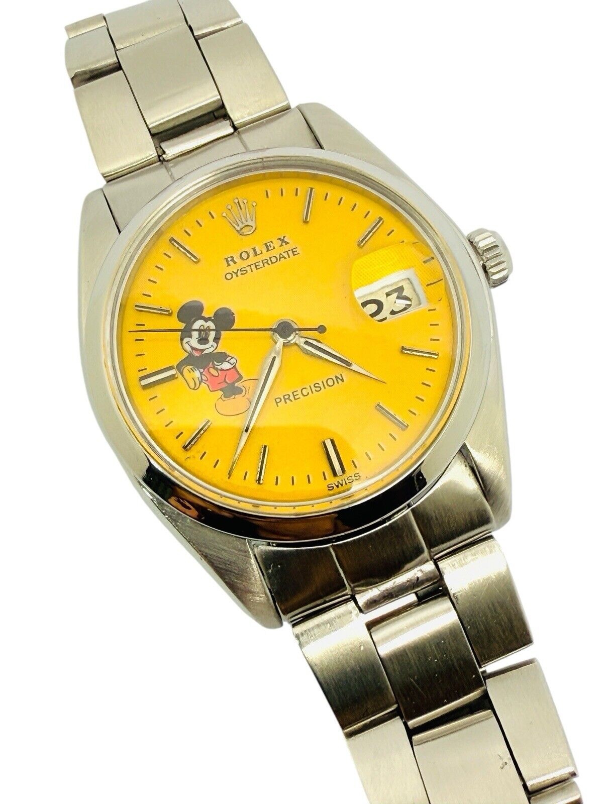 Rolex Oysterdate Precision Mickey Mouse 1966 Stainless Steel 34mm Ref. 6694.