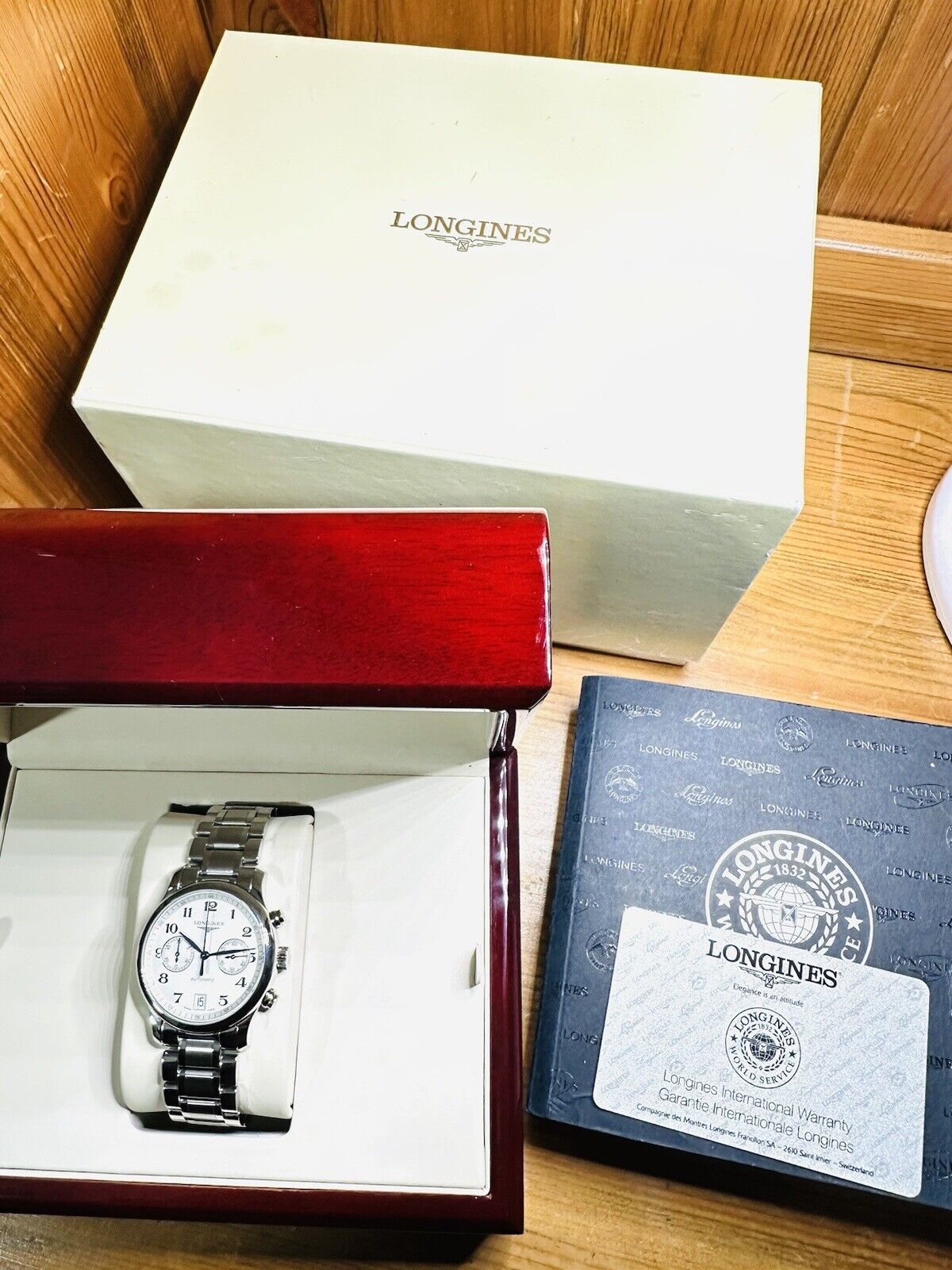 Longines Automatic Chronograph Master Collection 40mm SS L2.669.4 W/ Box & Paper