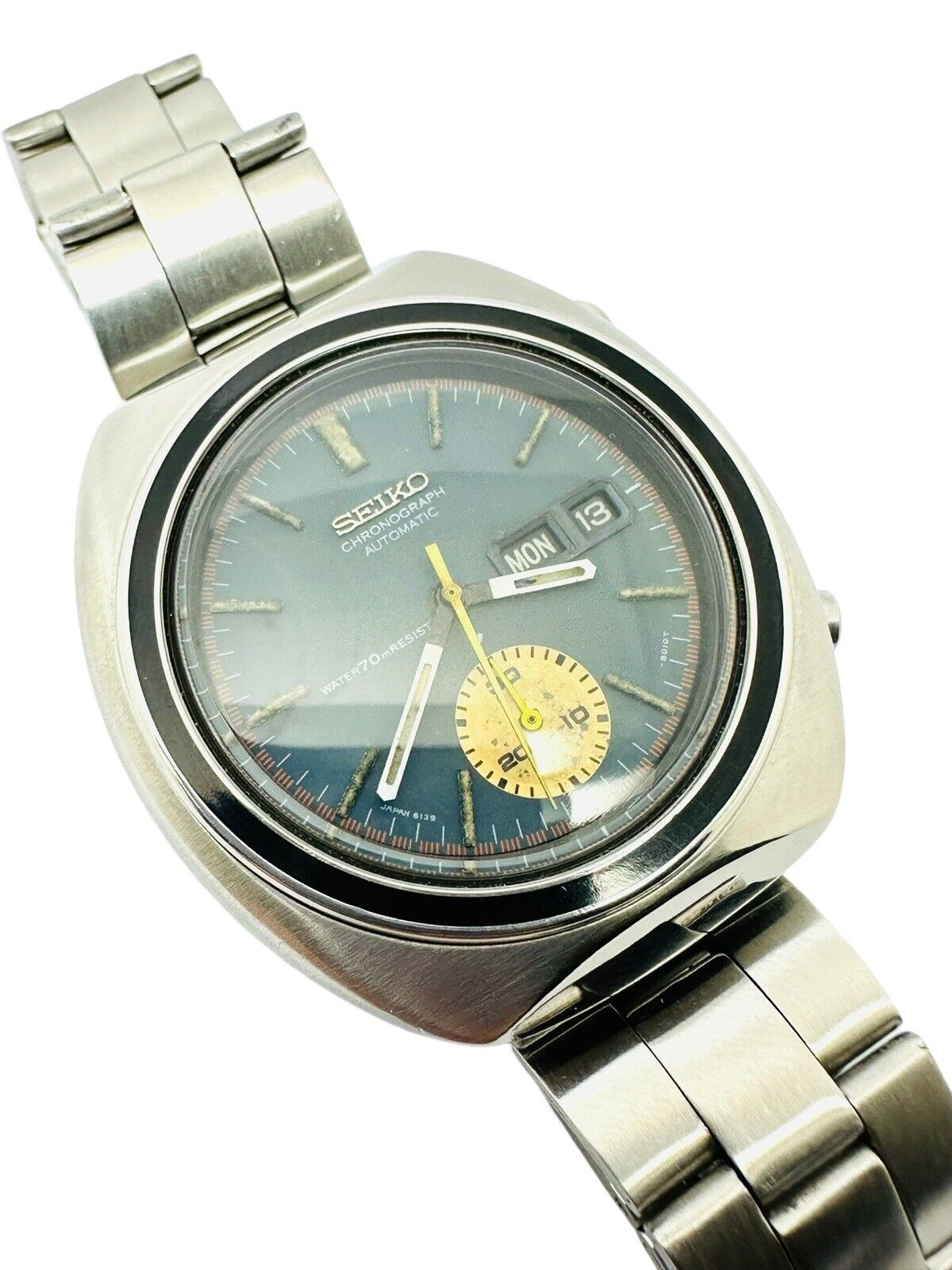 Vintage Seiko Chronograph Automatic Day-Date 1970’s Cal. 6139B SS 6139-8002.