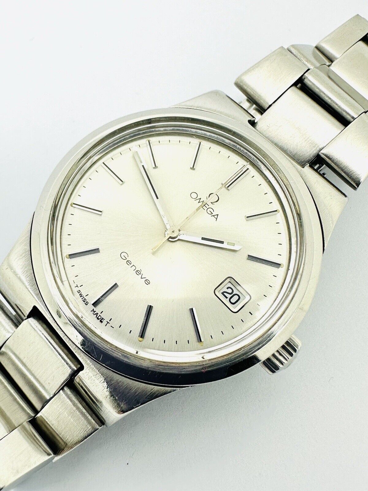 Vintage Omega Geneve Date 36mm 1972 Cal. 1030 Stainless Steel Ref. 136 0103