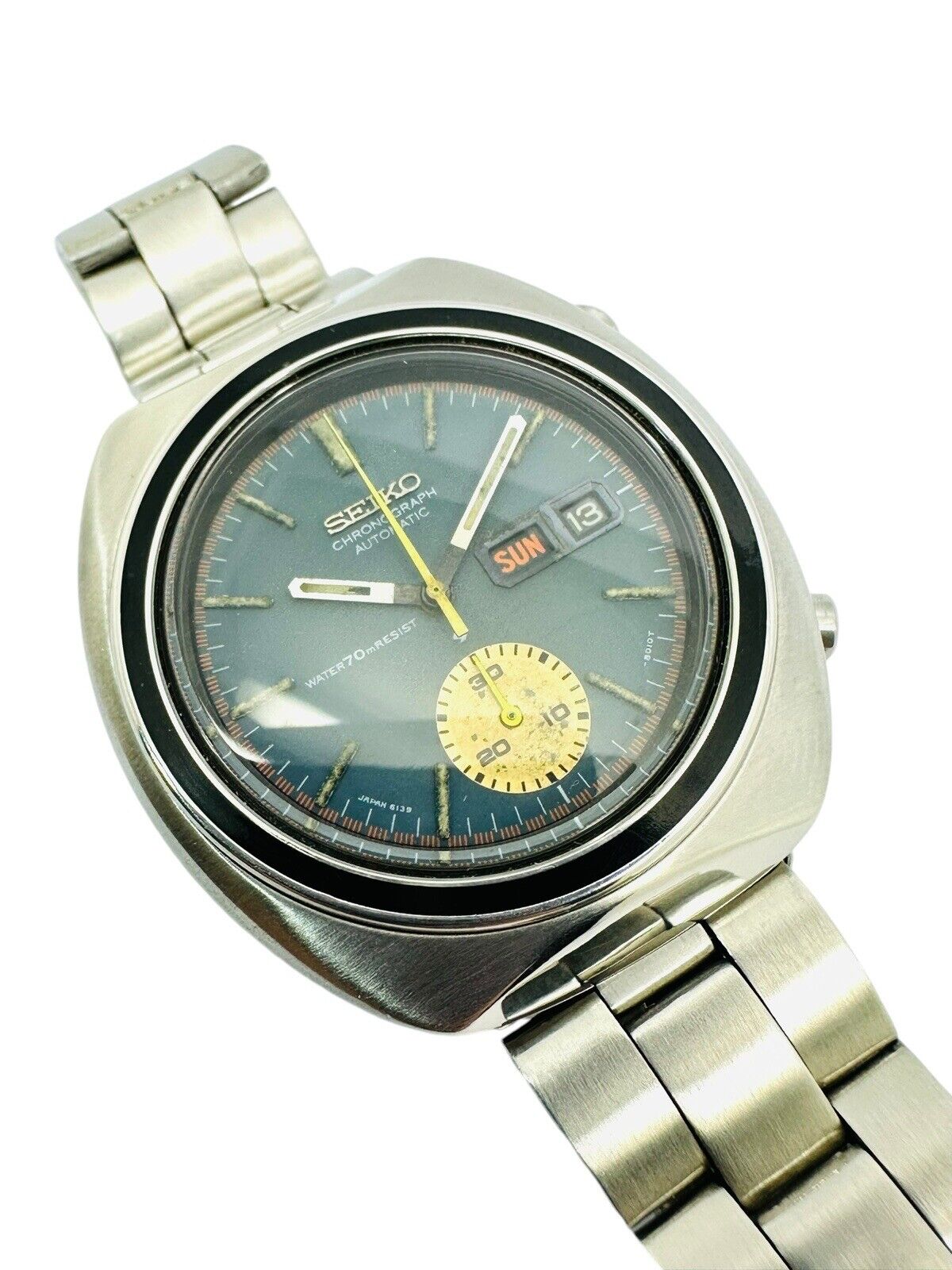 Vintage Seiko Chronograph Automatic Day-Date 1970’s Cal. 6139B SS 6139-8002.