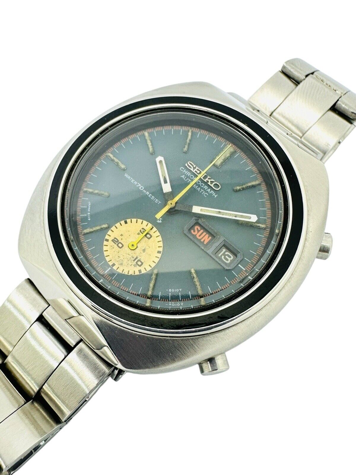 Vintage Seiko Chronograph Automatic Day-Date 1970’s Cal. 6139B SS 6139-8002.