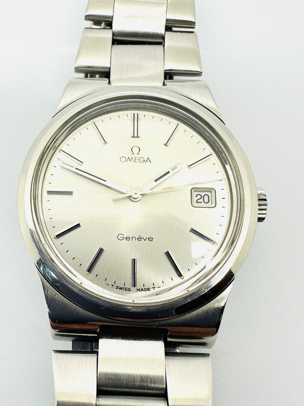 Vintage Omega Geneve Date 36mm 1972 Cal. 1030 Stainless Steel Ref. 136 0103