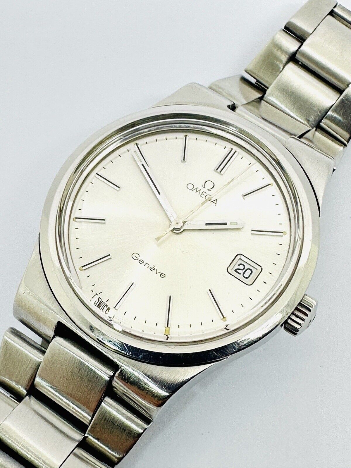 Vintage Omega Geneve Date 36mm 1972 Cal. 1030 Stainless Steel Ref. 136 0103