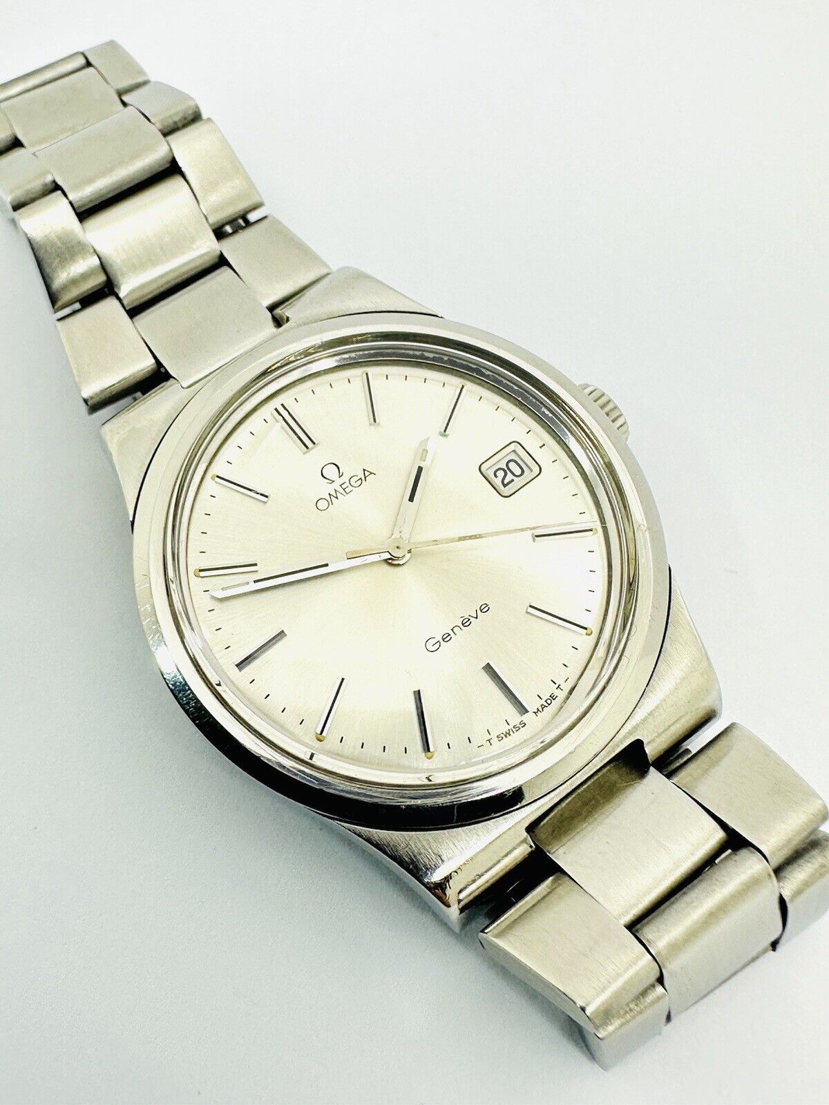 Vintage Omega Geneve Date 36mm 1972 Cal. 1030 Stainless Steel Ref. 136 0103