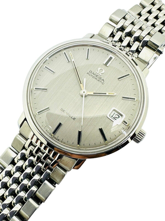 Vintage Omega De Ville Automatic Date Grey Dial 1972 Cal. 565 SS Ref. 166.033.