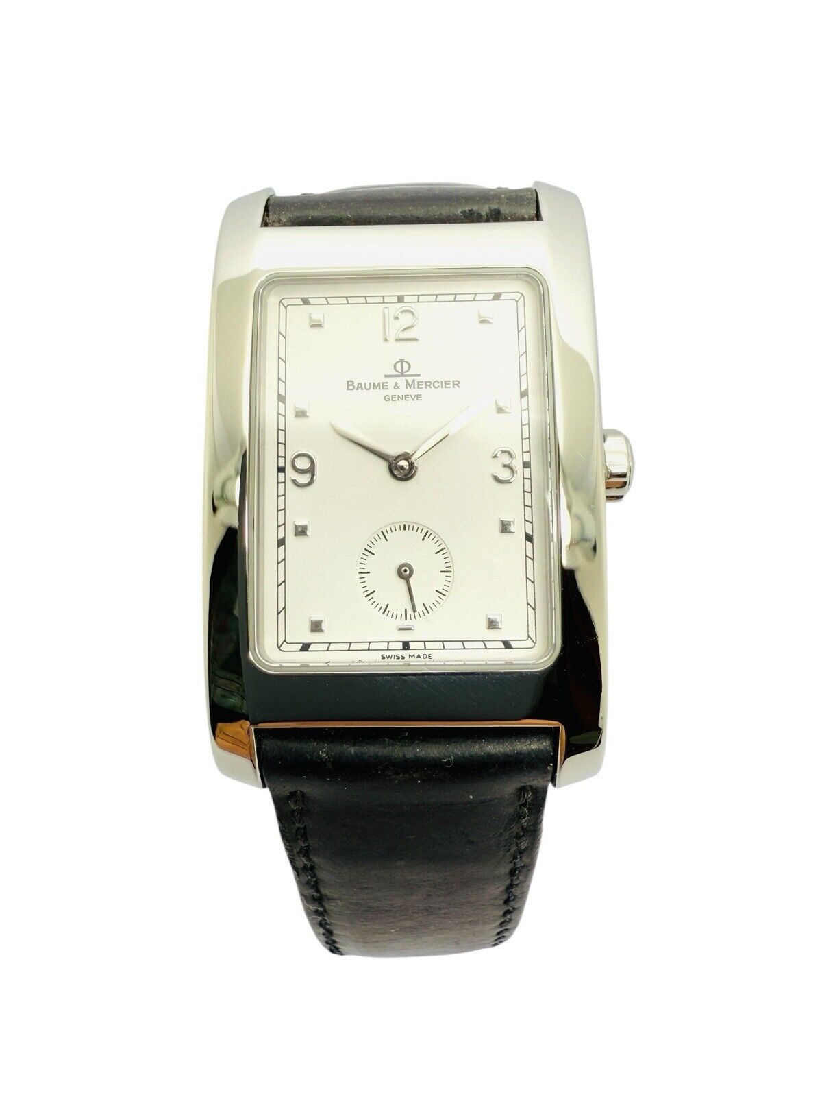 Baume & Mercier Hampton Sub Second Quartz White Stainless Steel Wrist Watch