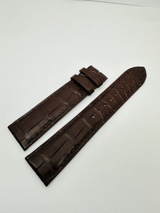 Brand New Cartier Semi Mat Dark Brown Alligator Original 19mm Band Strap.
