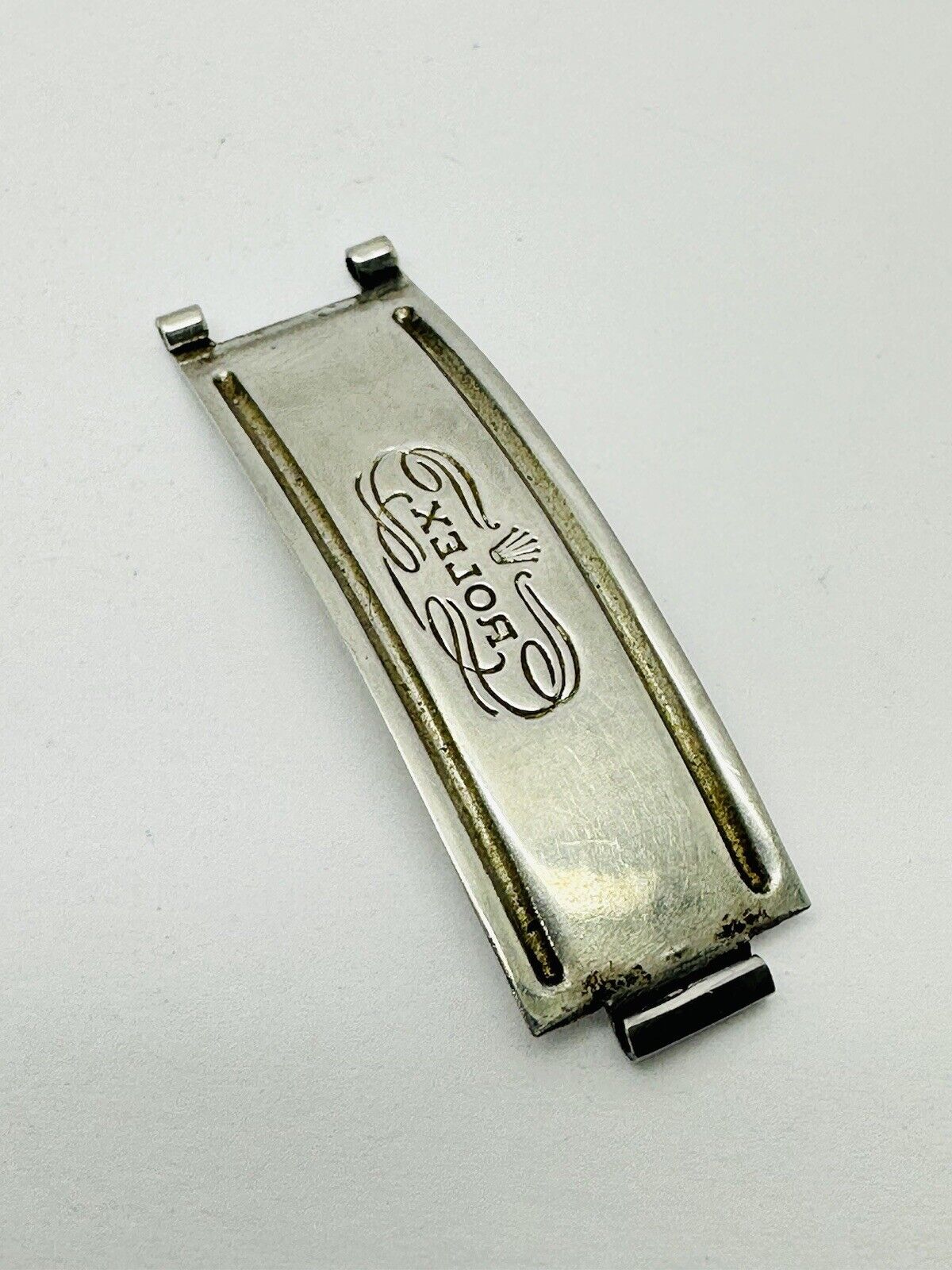 Vintage Rolex Stainless Steel Clasp Buckle Part For Rolex Riveted Bracelet 7205.