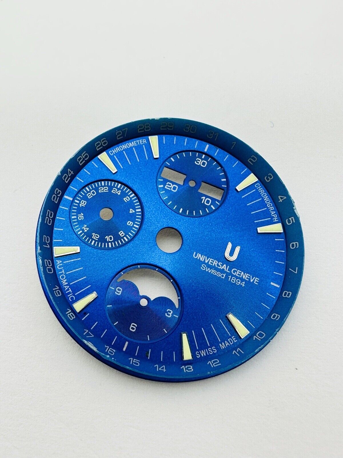 Universal Geneve Automatic Chronograph Blue Original Dial Size 32mm.